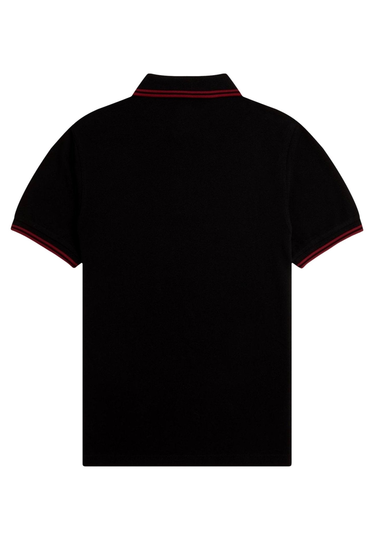 POLO FRED PERRY NEGRO/ROJO TWIN TIPPED SHIRT - AREA ZERO