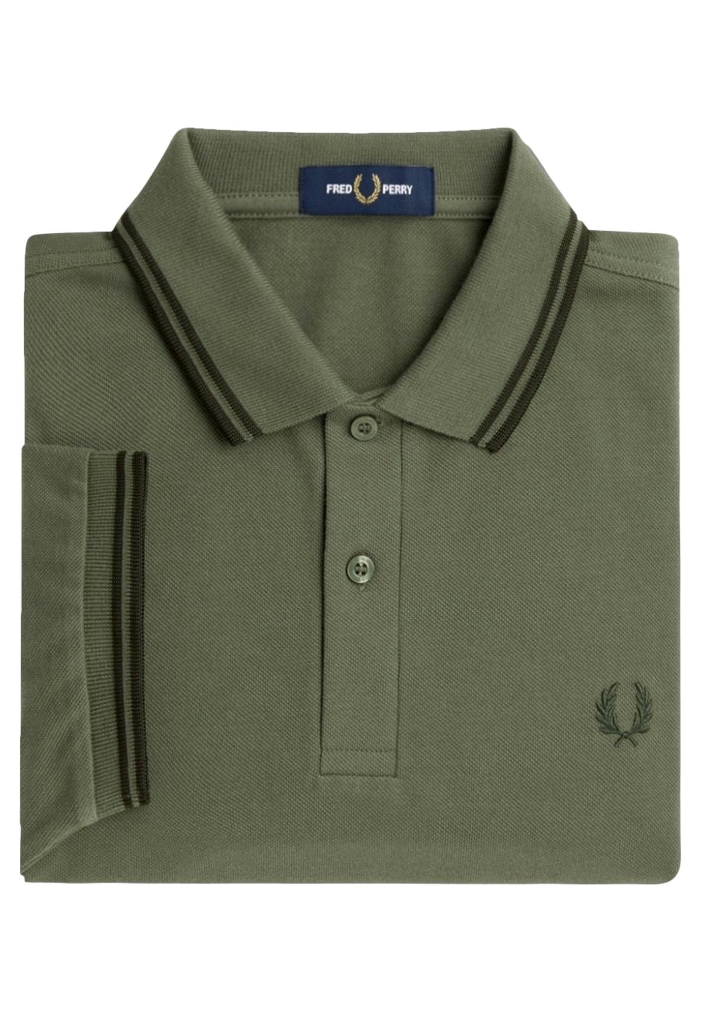 POLO FRED PERRY VERDE TWIN TIPPED SHIRT - AREA ZERO