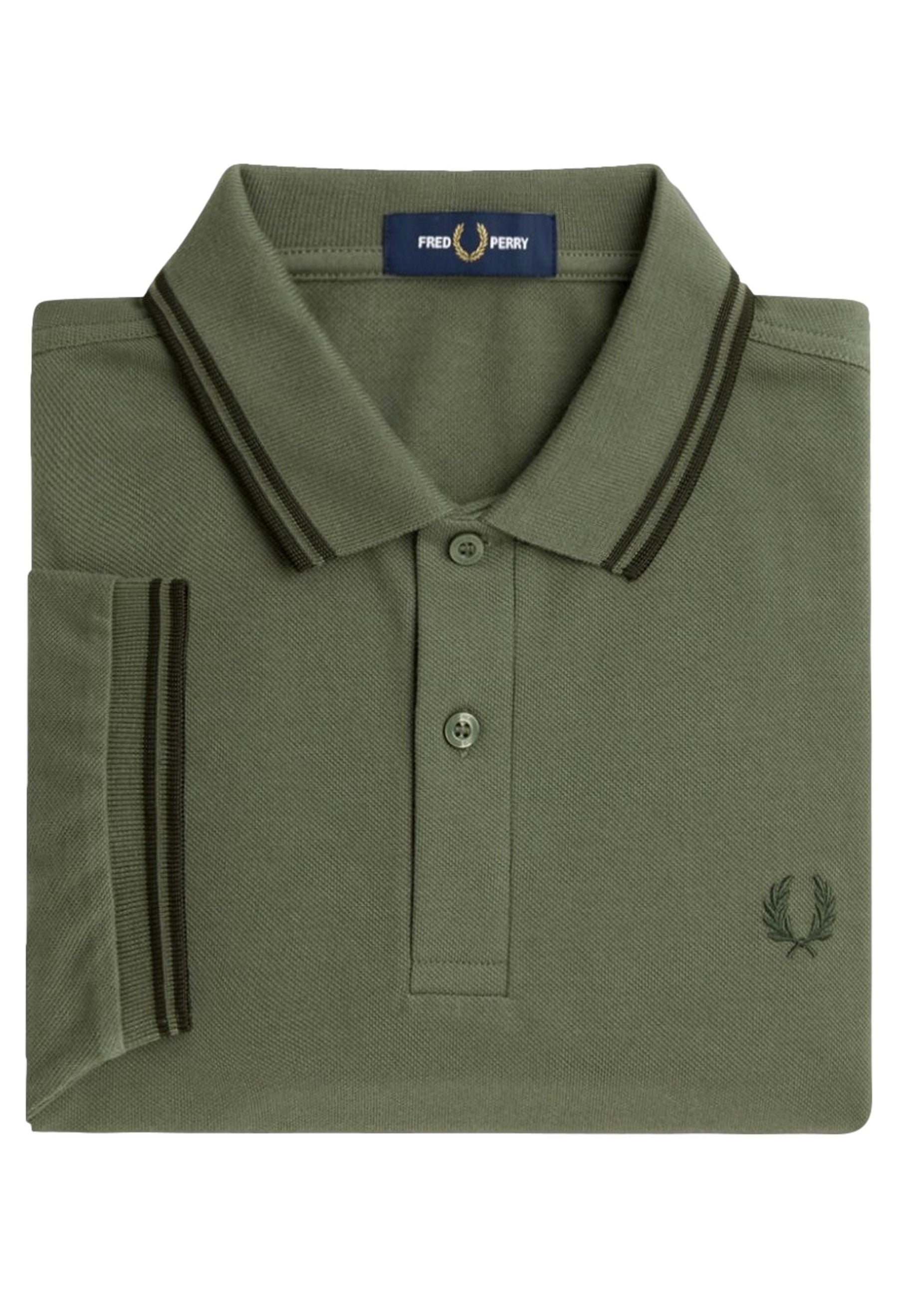 POLO FRED PERRY VERDE TWIN TIPPED SHIRT