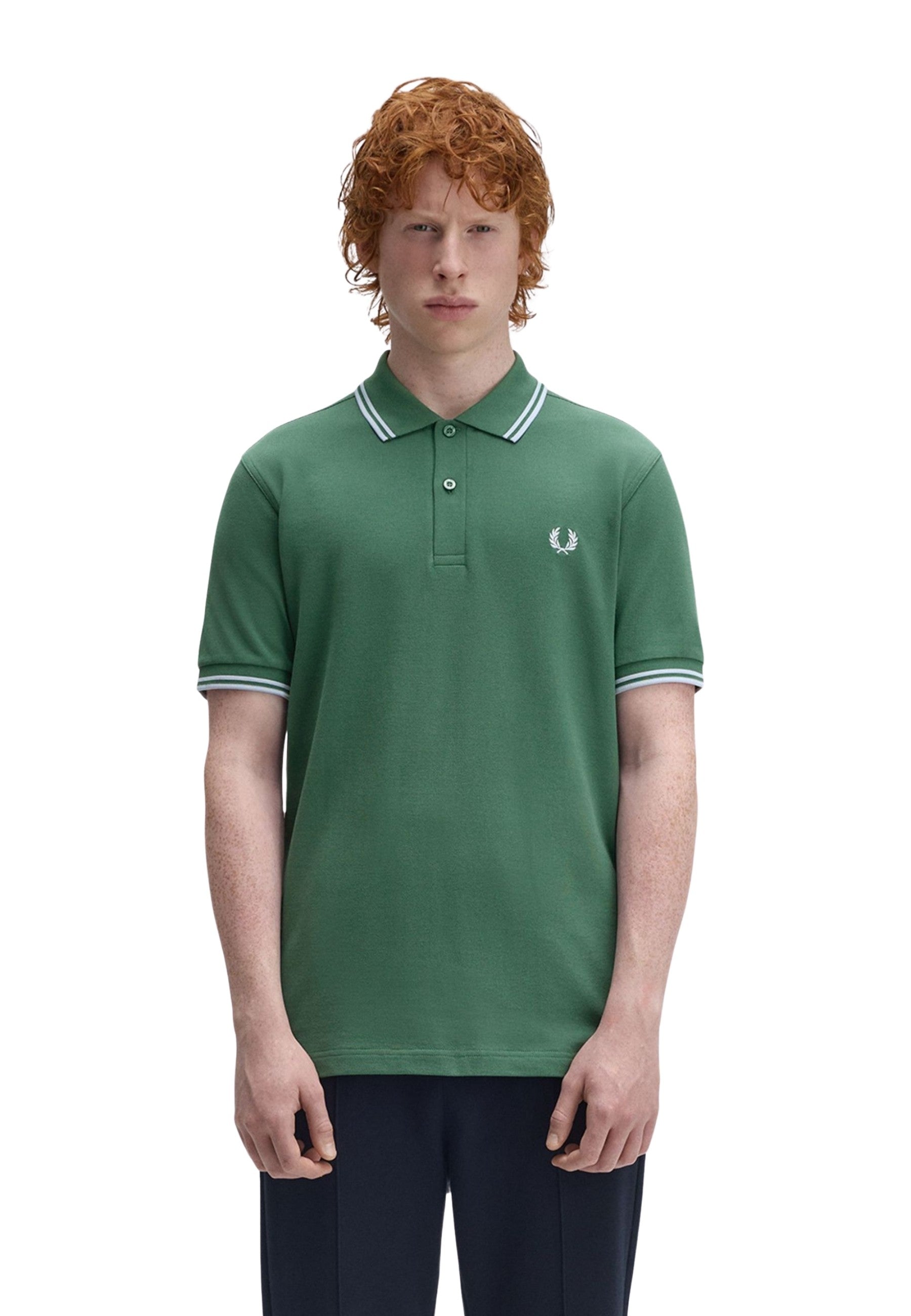 POLO FRED PERRY VERDE Z59 TWIN TIPPED SHIRT