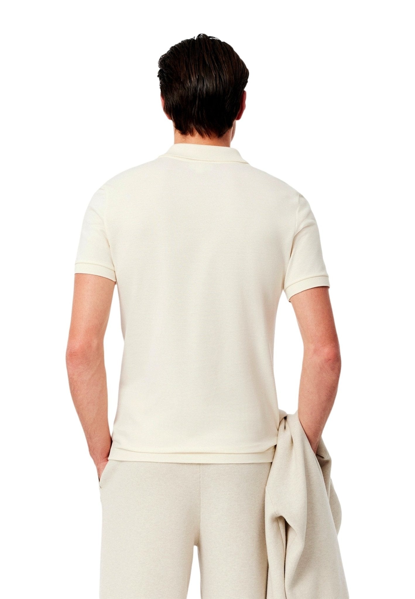 POLO LACOSTE BEIGE SLIM FIT LIGHT POLO SHIRT - AREA ZERO