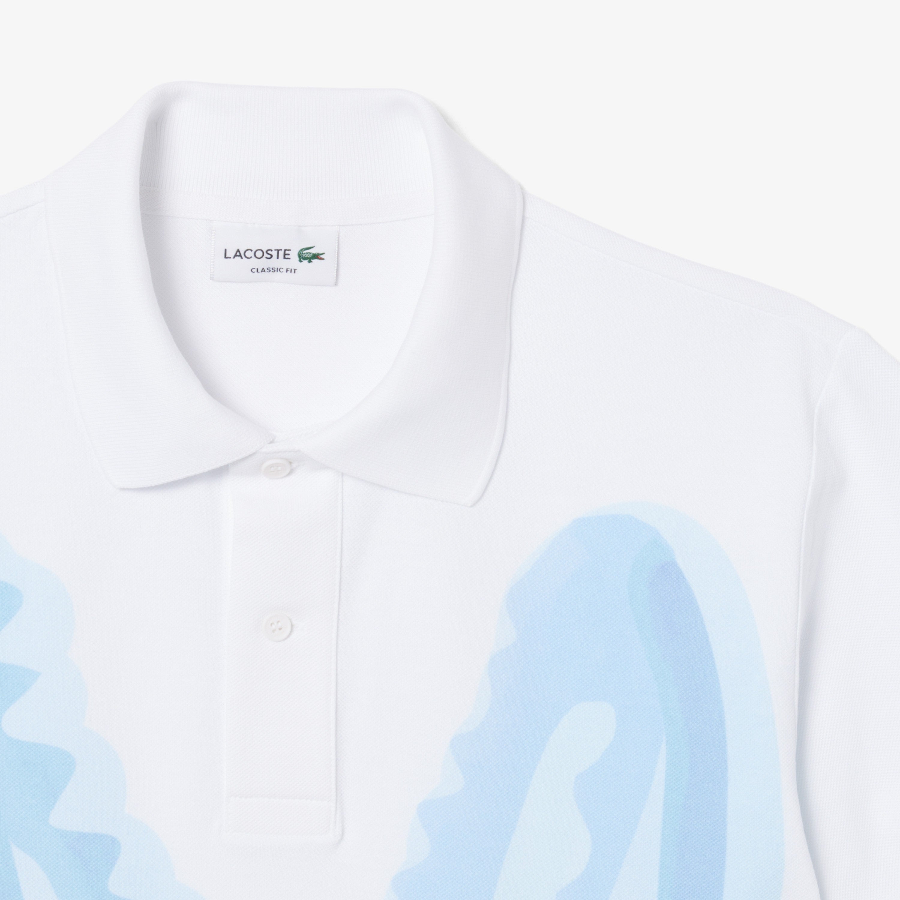 POLO LACOSTE BLANCO CROCO MOUTH POLO SHIRT