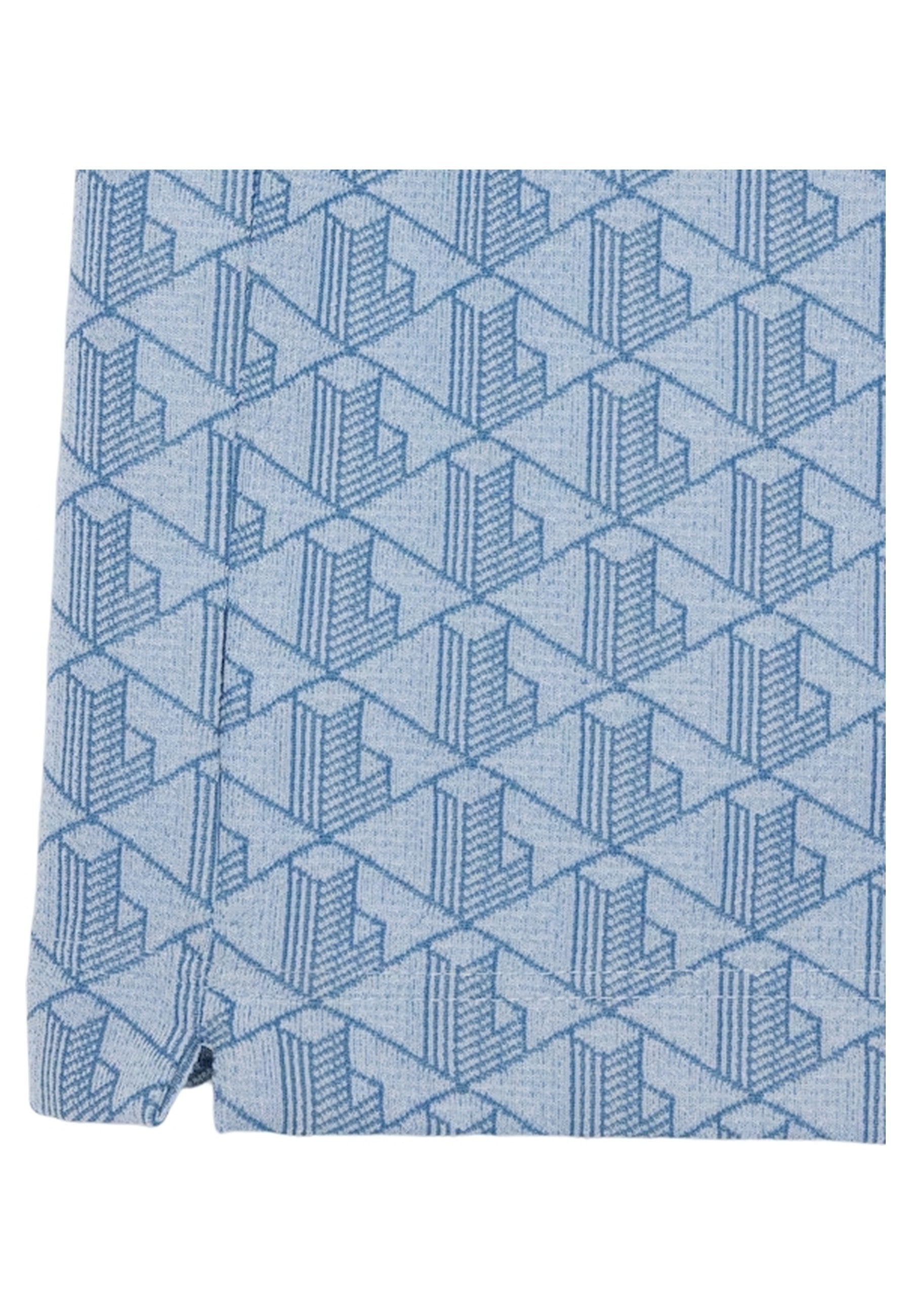 POLO LACOSTE CELESTE JAQUARD MONOGRAM SHIRT