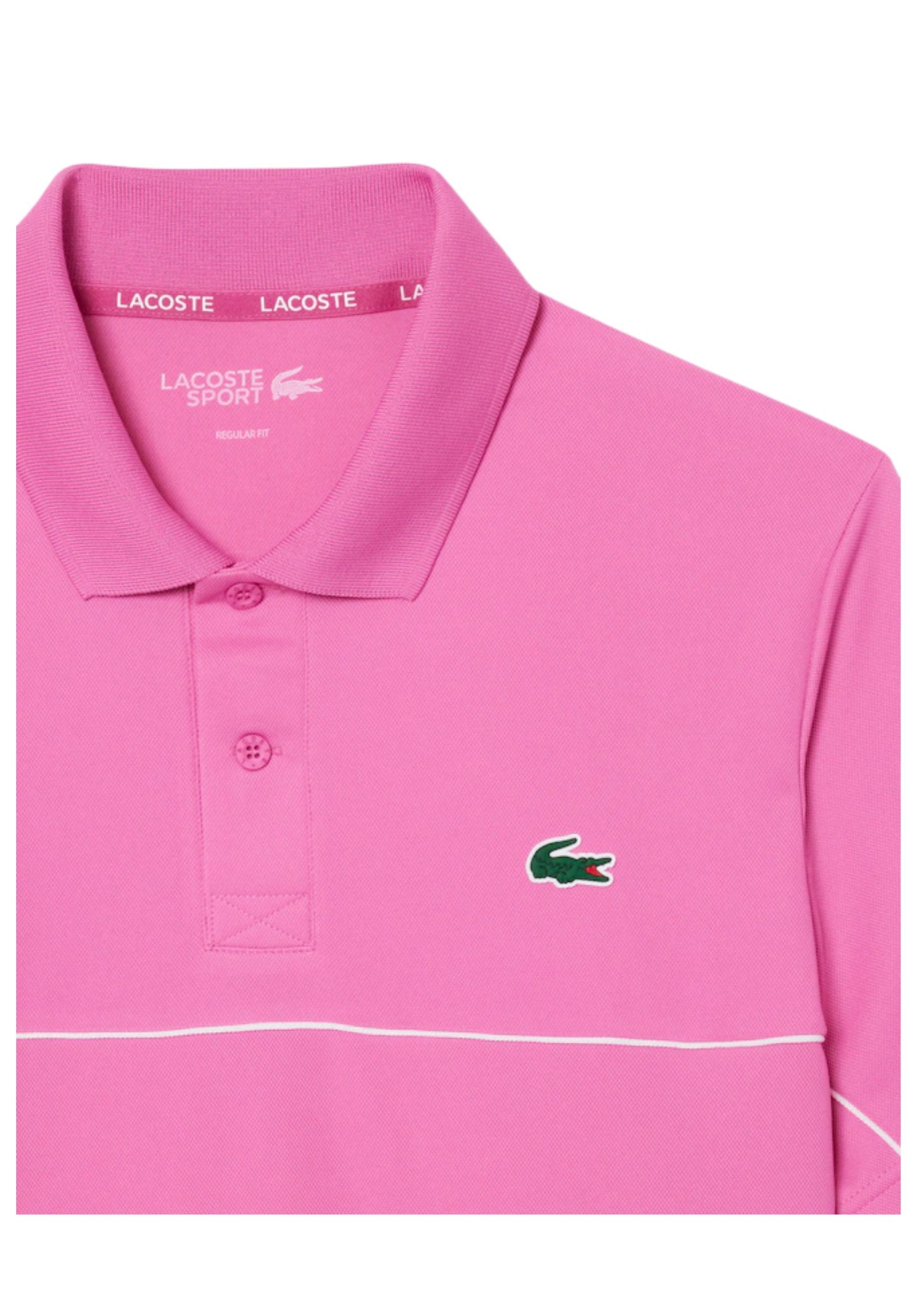 POLO LACOSTE FUXIA CONTRAST RIBETER ULTRA DRY SHIRT