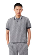 POLO LACOSTE GRIS JAQUARD MONOGRAN POLO SHIRT