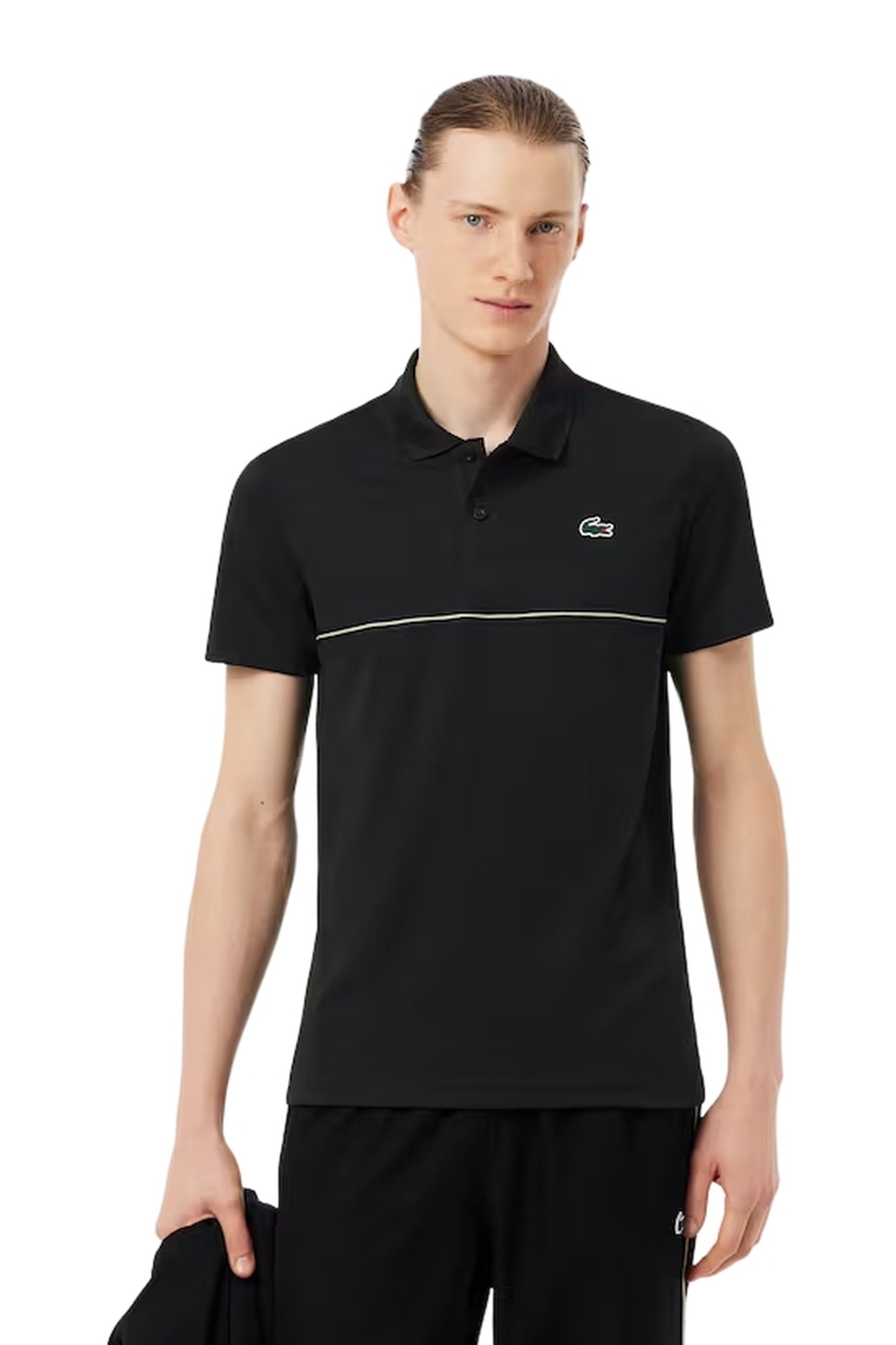 POLO LACOSTE NEGRO BACK LOGO ULTRA DRY POLO SHIRT