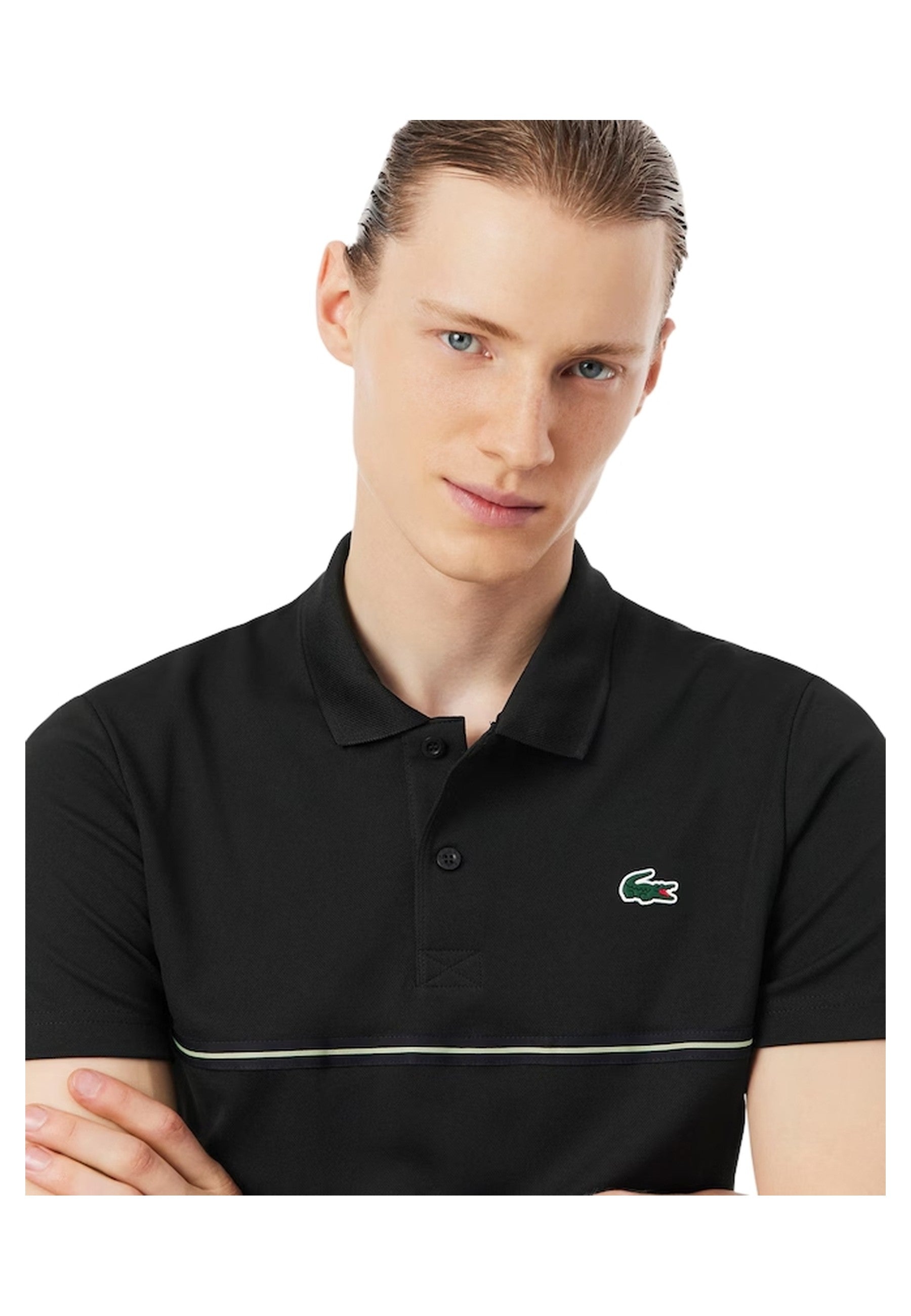 POLO LACOSTE NEGRO BACK LOGO ULTRA DRY POLO SHIRT