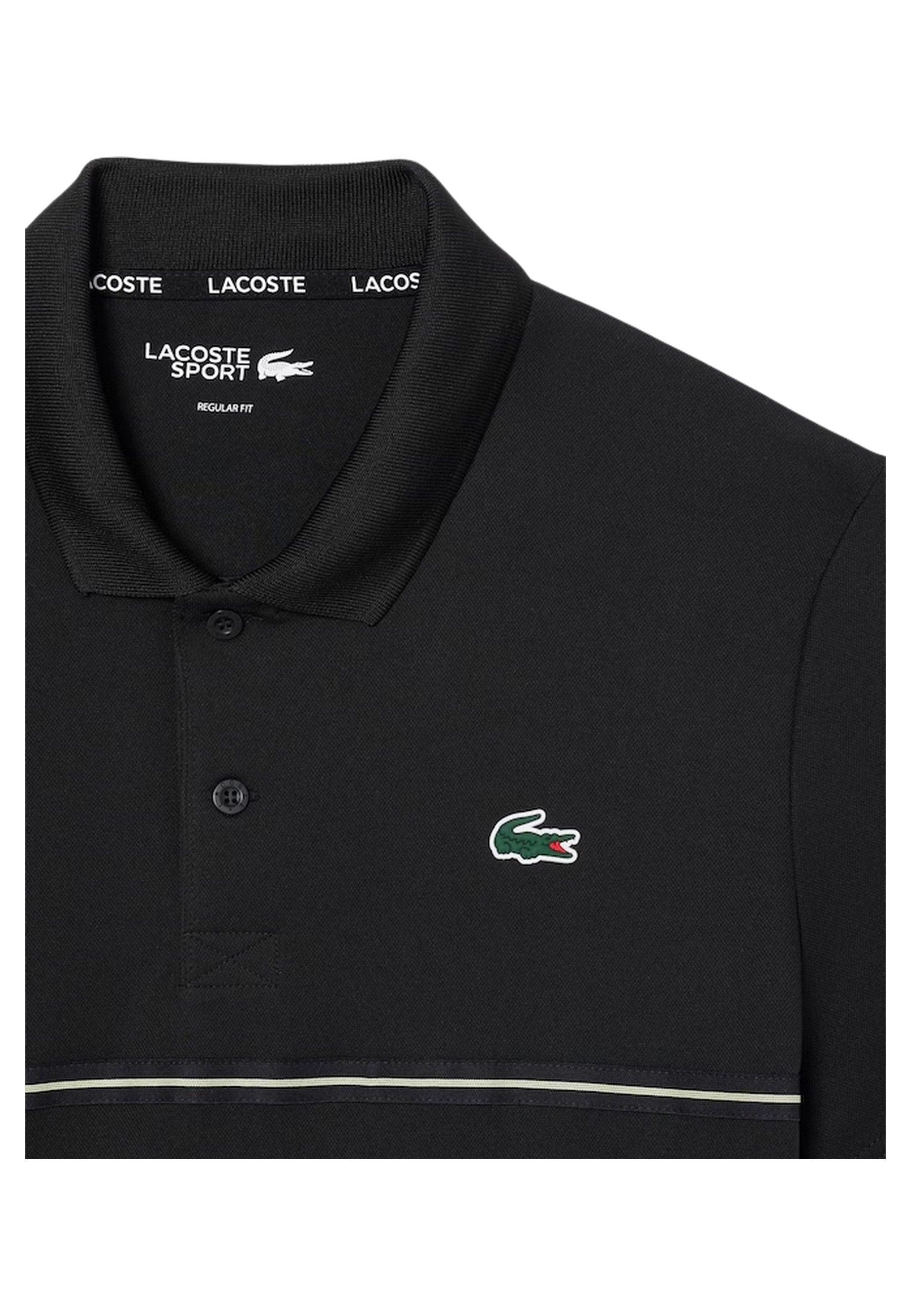 POLO LACOSTE NEGRO BACK LOGO ULTRA DRY POLO SHIRT