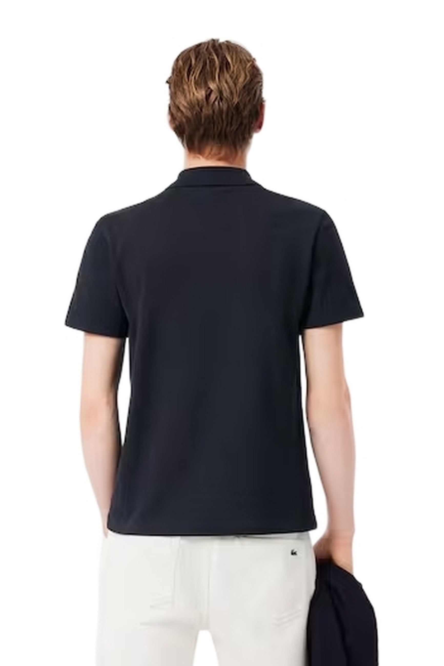 POLO LACOSTE NEGRO REGULAR FIT COLOUR BLOCK SHIRT