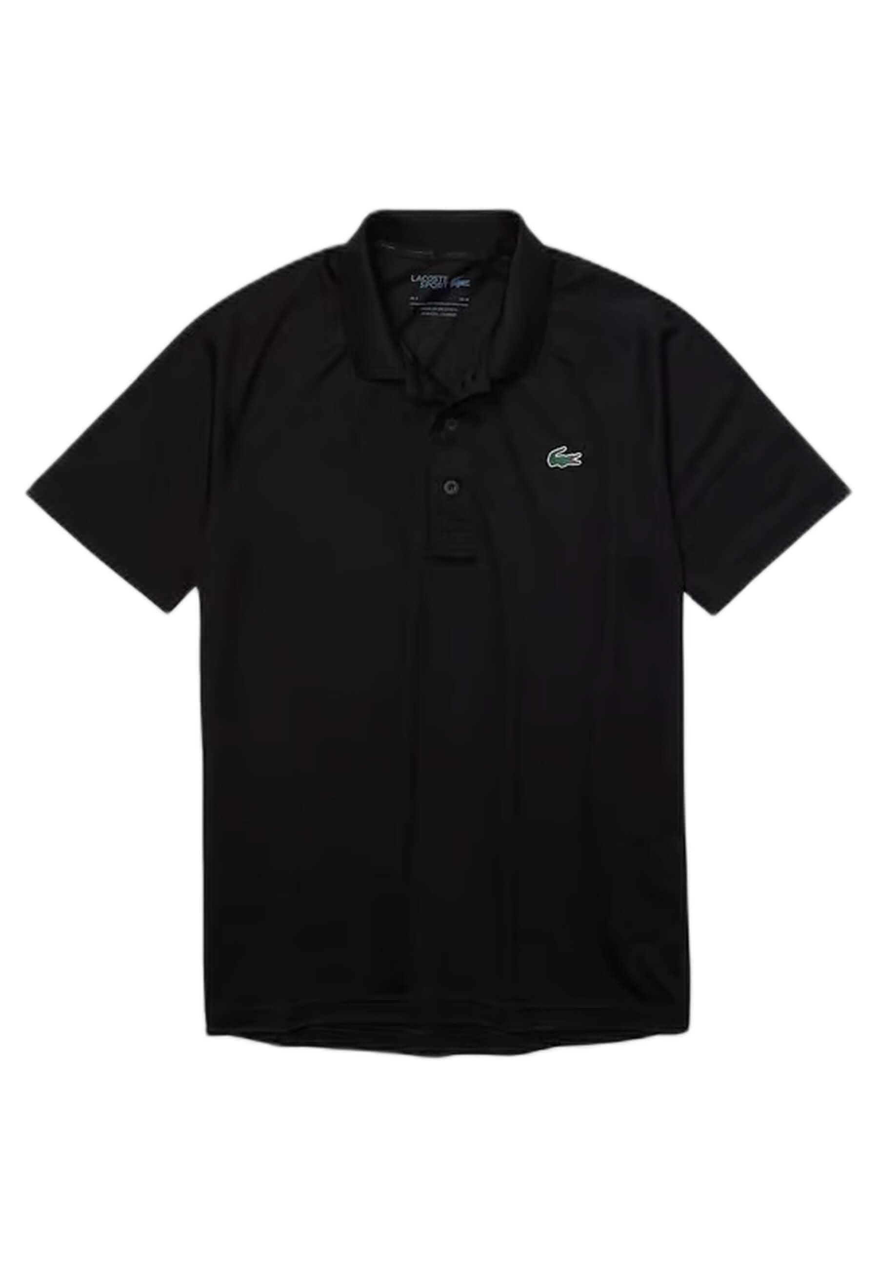 POLO LACOSTE NEGRO TONED LOGO REGULAR SHIRT