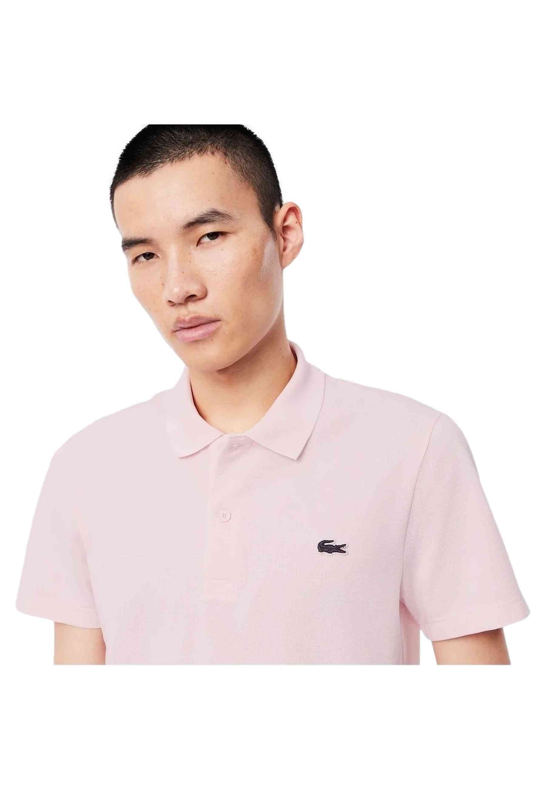 POLO LACOSTE ROSA TONED LOGO REGULAR SHIRT