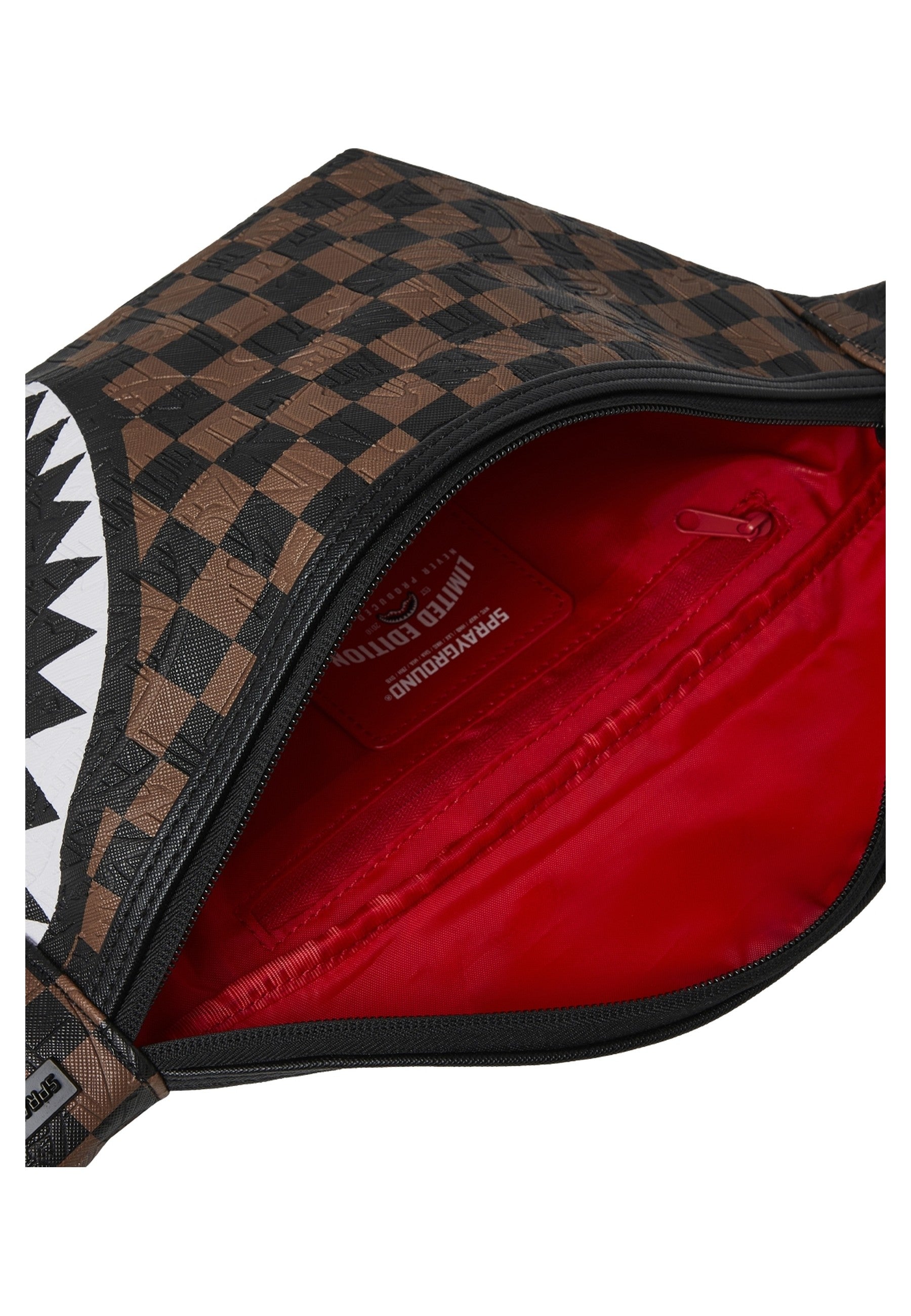 RIÑONERA SPRAYGROUND MARRON CHECK 2 EMBOSS SAVVY CROSSBODY