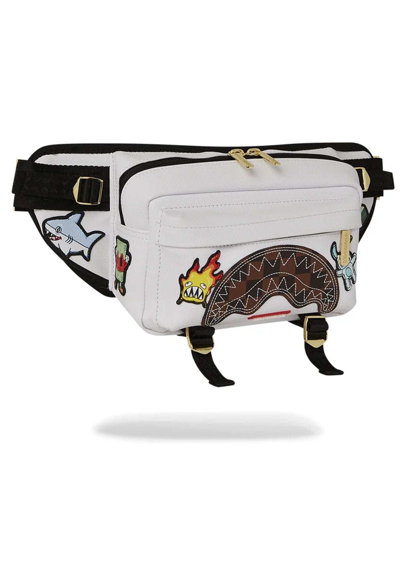 RIÑONERA SPRAYGROUND BLANCA PARCHES PARIS PATCH CROSSBODY CARGO - AREA ZERO