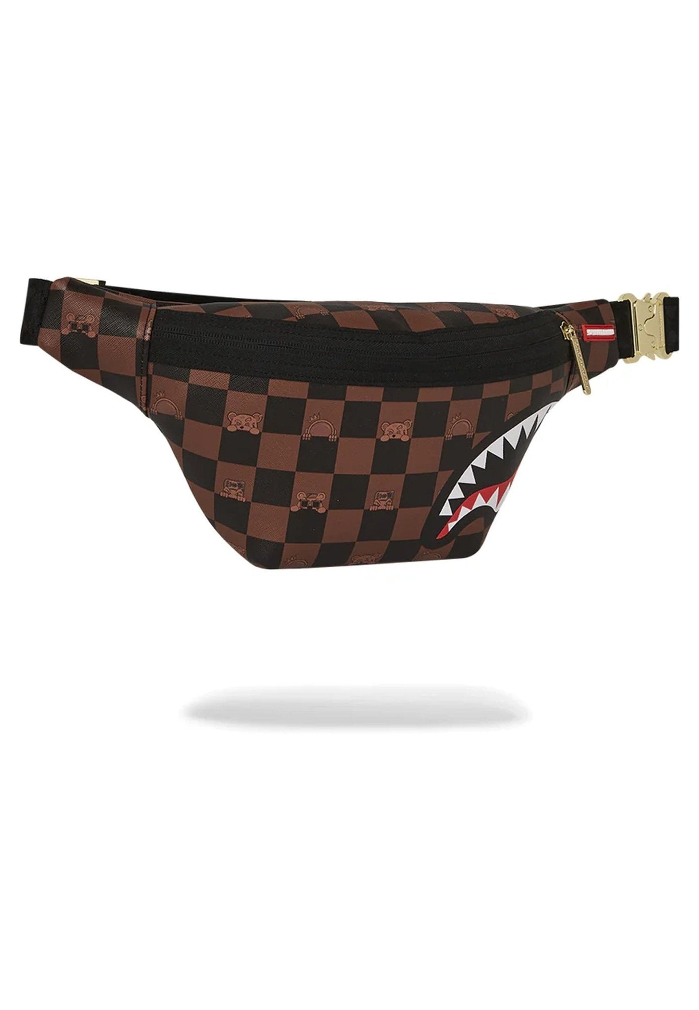 RIÑONERA SPRAYGROUND MARRON CUADROS PEEKING CHARACTER CHECK CROSSBODY - AREA ZERO