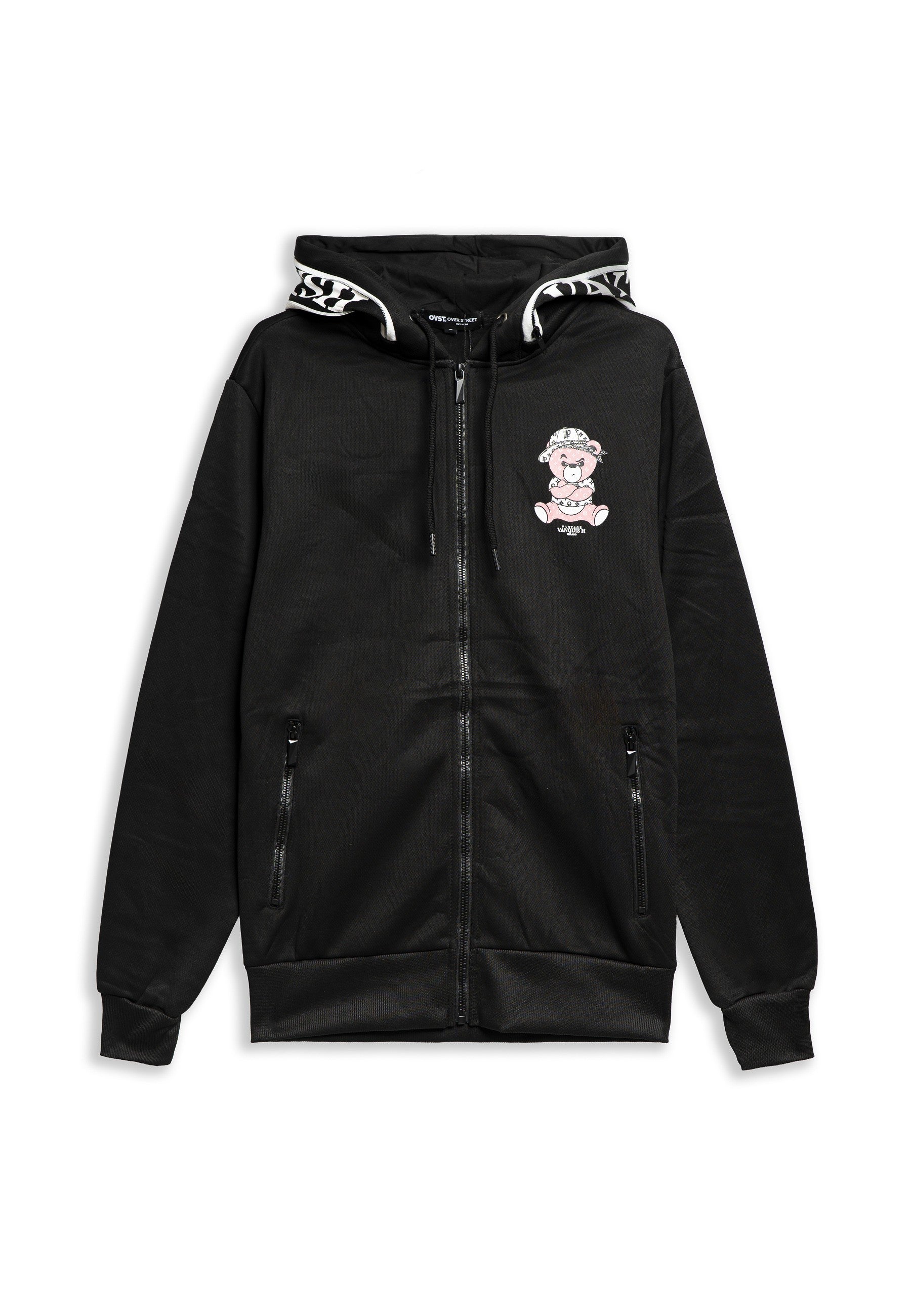 CHAQUETA NEGRA/ROSA BIG ANGRY BEAR TRACKJACKET