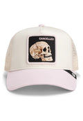 GORRA GOORIN BROS CALAVERA THE CANCELLED SKULL TRUCKER BEIGE ROSA
