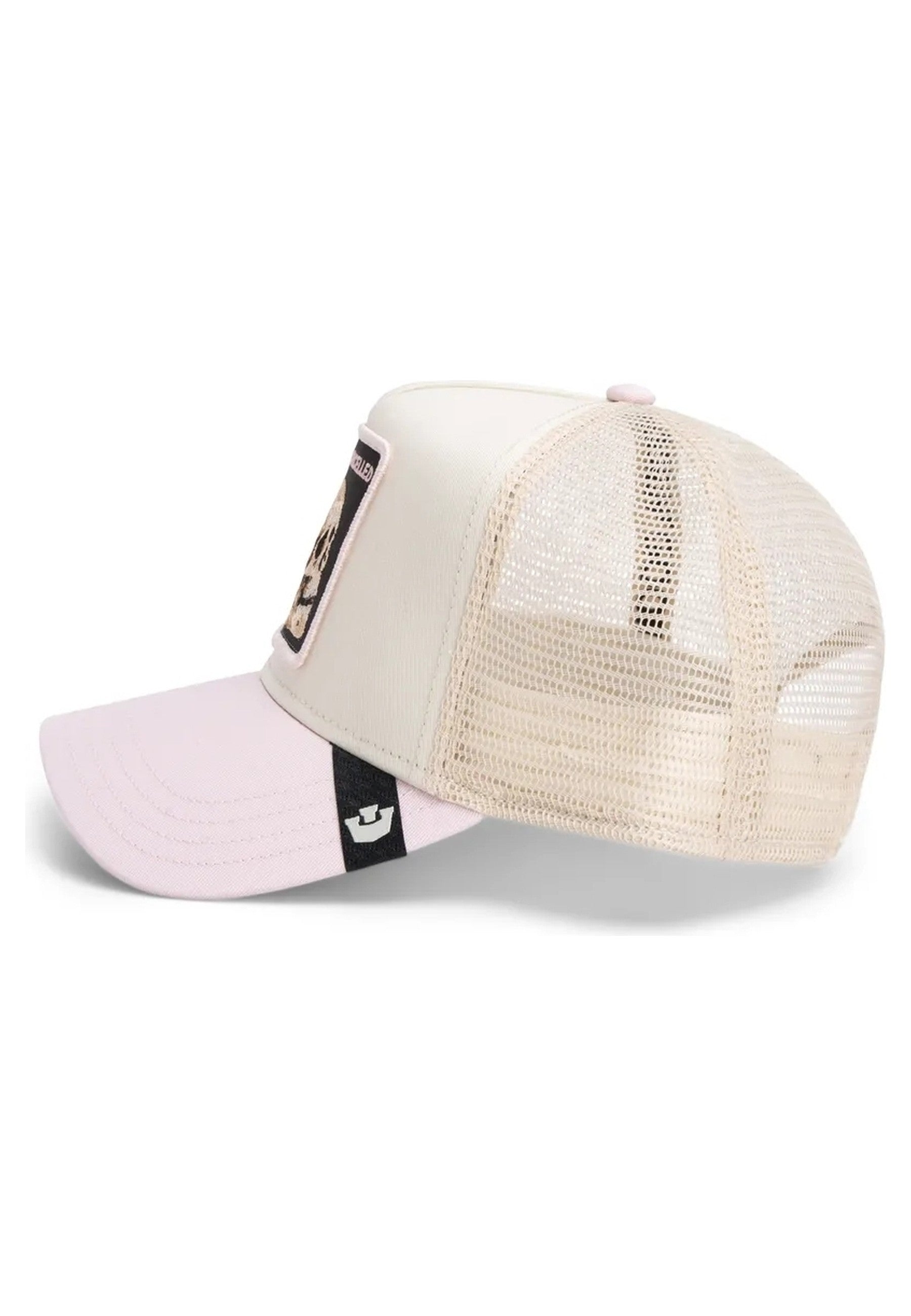 GORRA GOORIN BROS BEIGE/ROSA CALAVERA THE CANCELLED SKULL TRUCKER CAP
