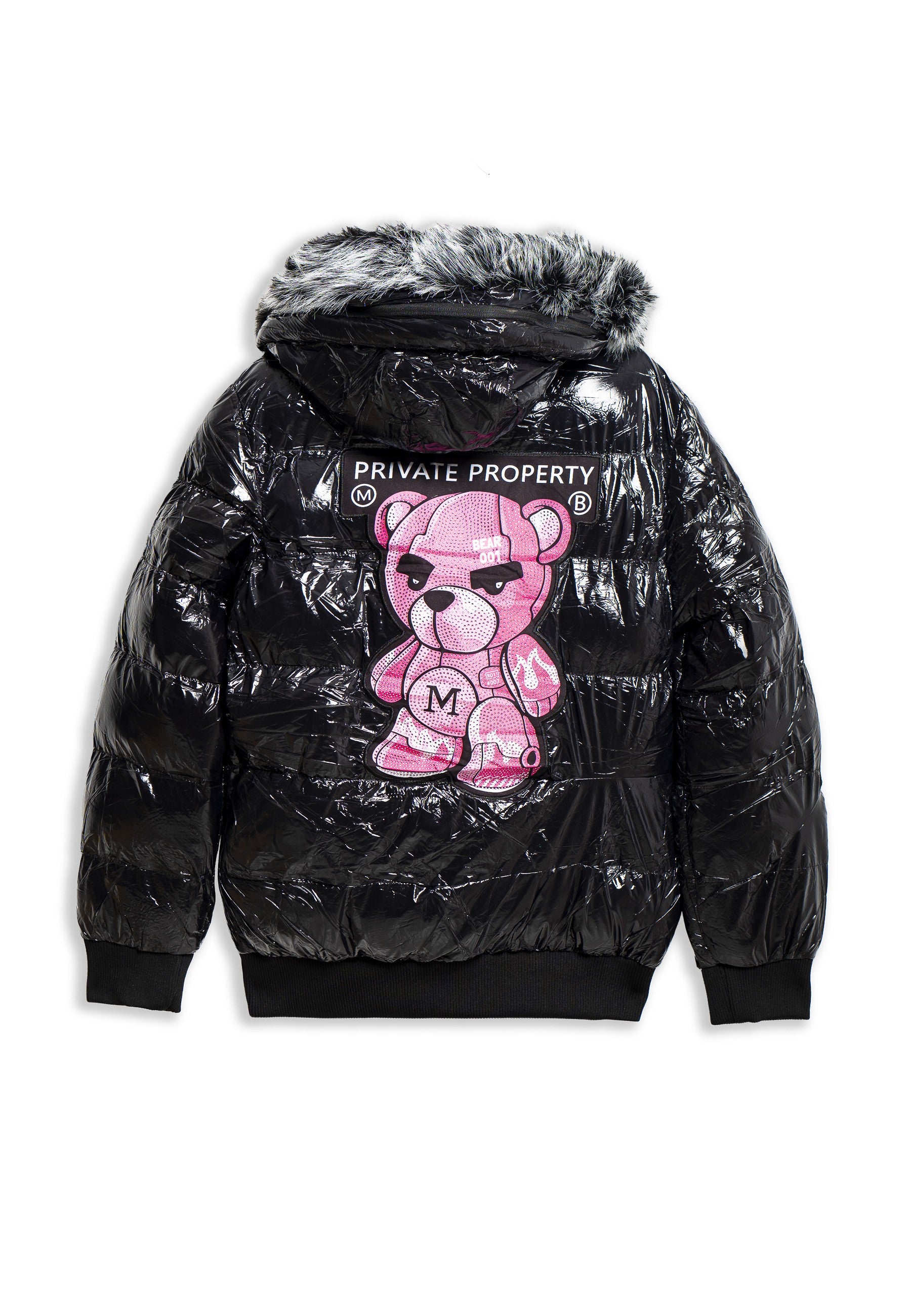CAZADORA NEGRA/ROSA PRIVATE PROPERTY BEAR PUFFY JACKET