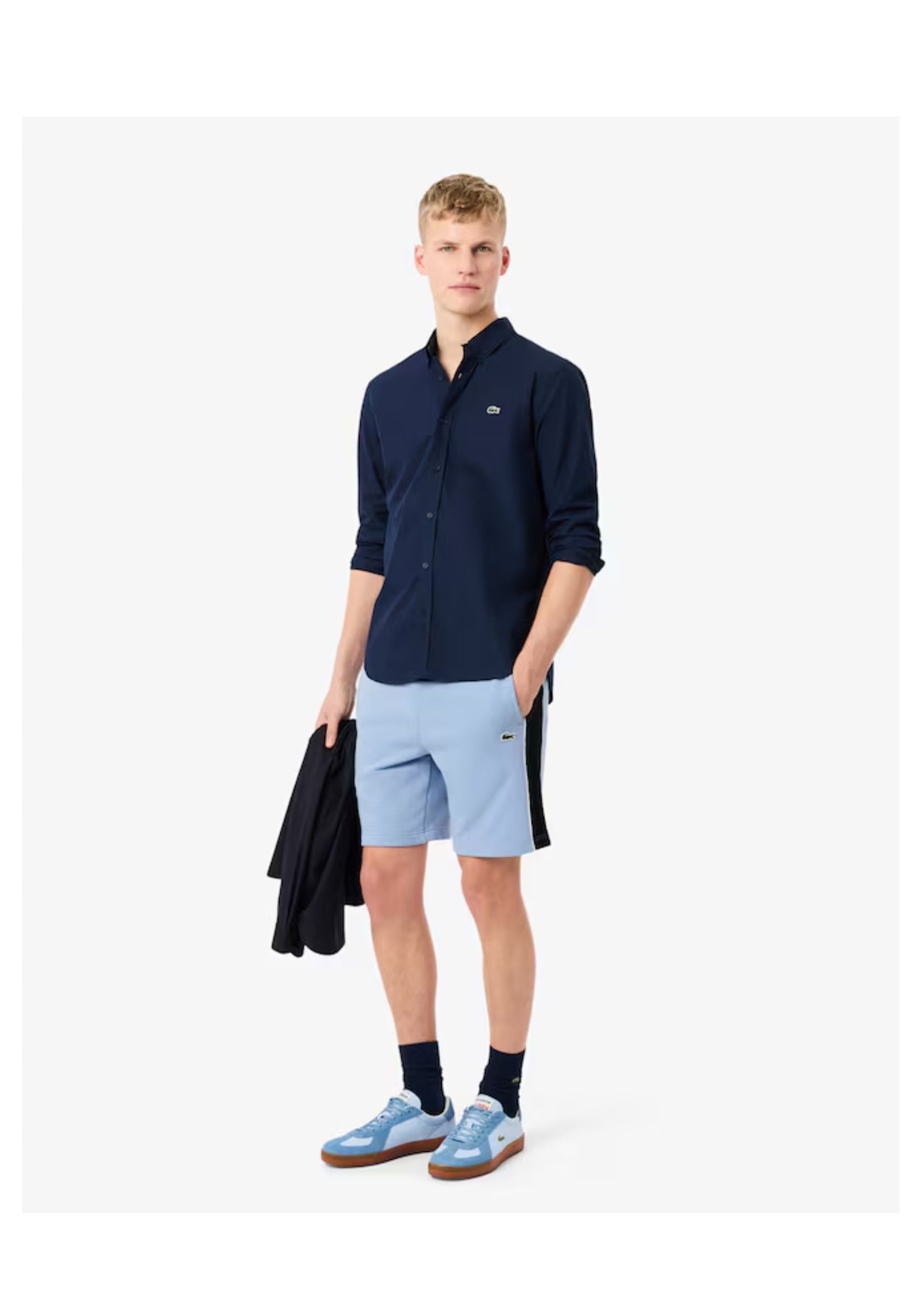 SHORT LACOSTE CELESTE COLOUR BLOCK FLEECE SHORT