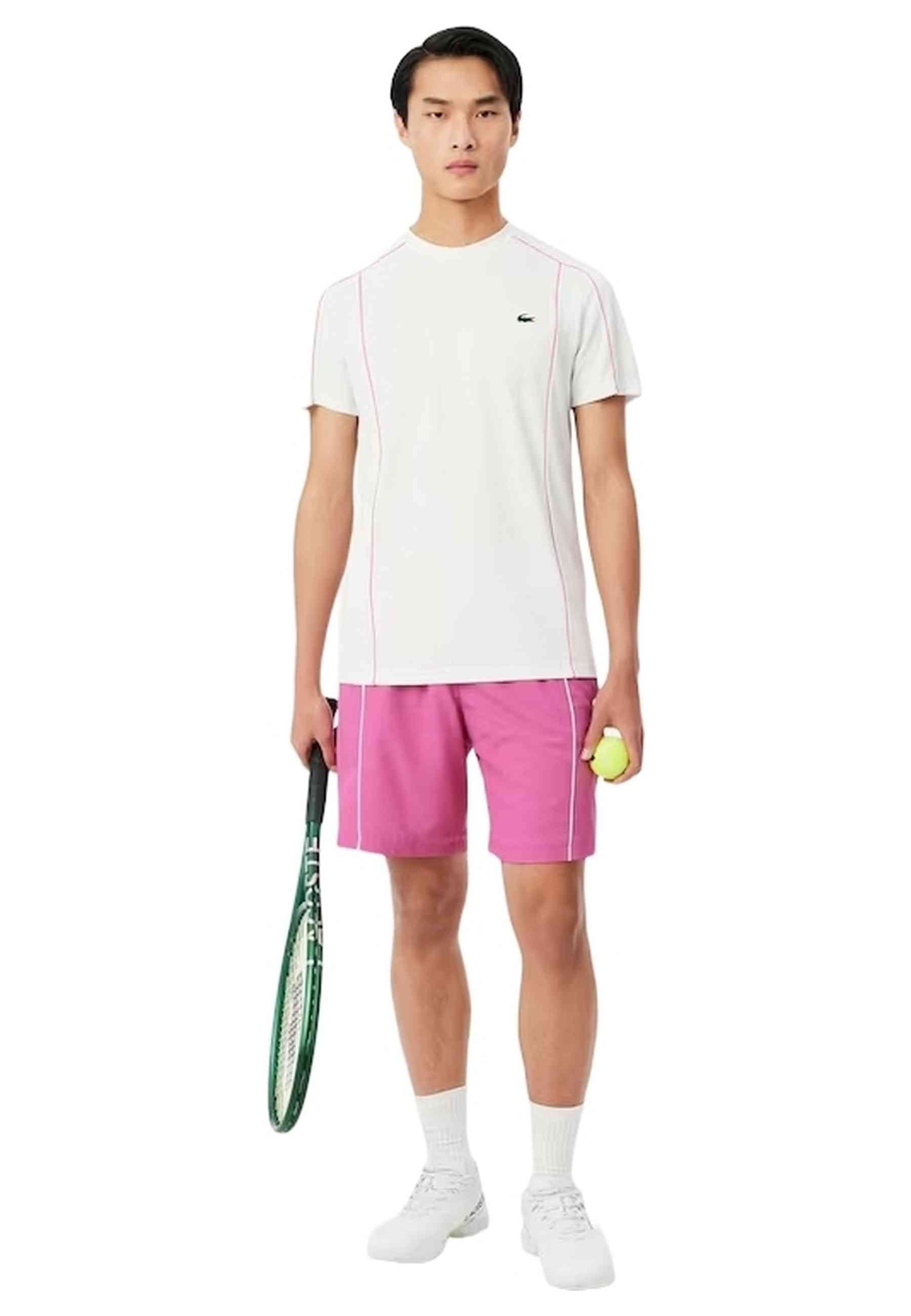 SHORT LACOSTE FUXIA DIAMOND TAFETA RIBETED SHORT