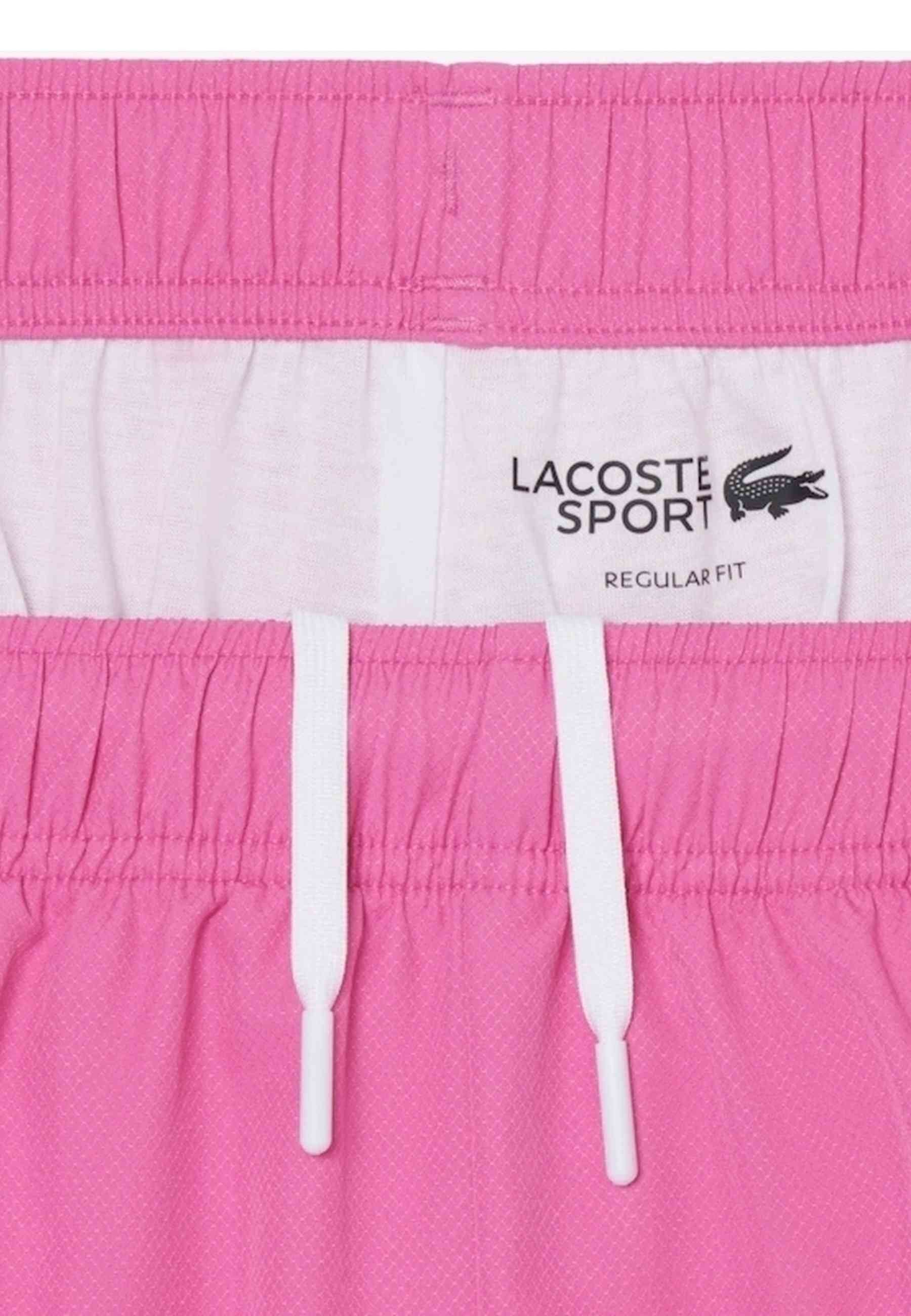 SHORT LACOSTE FUXIA DIAMOND TAFETA RIBETED SHORT