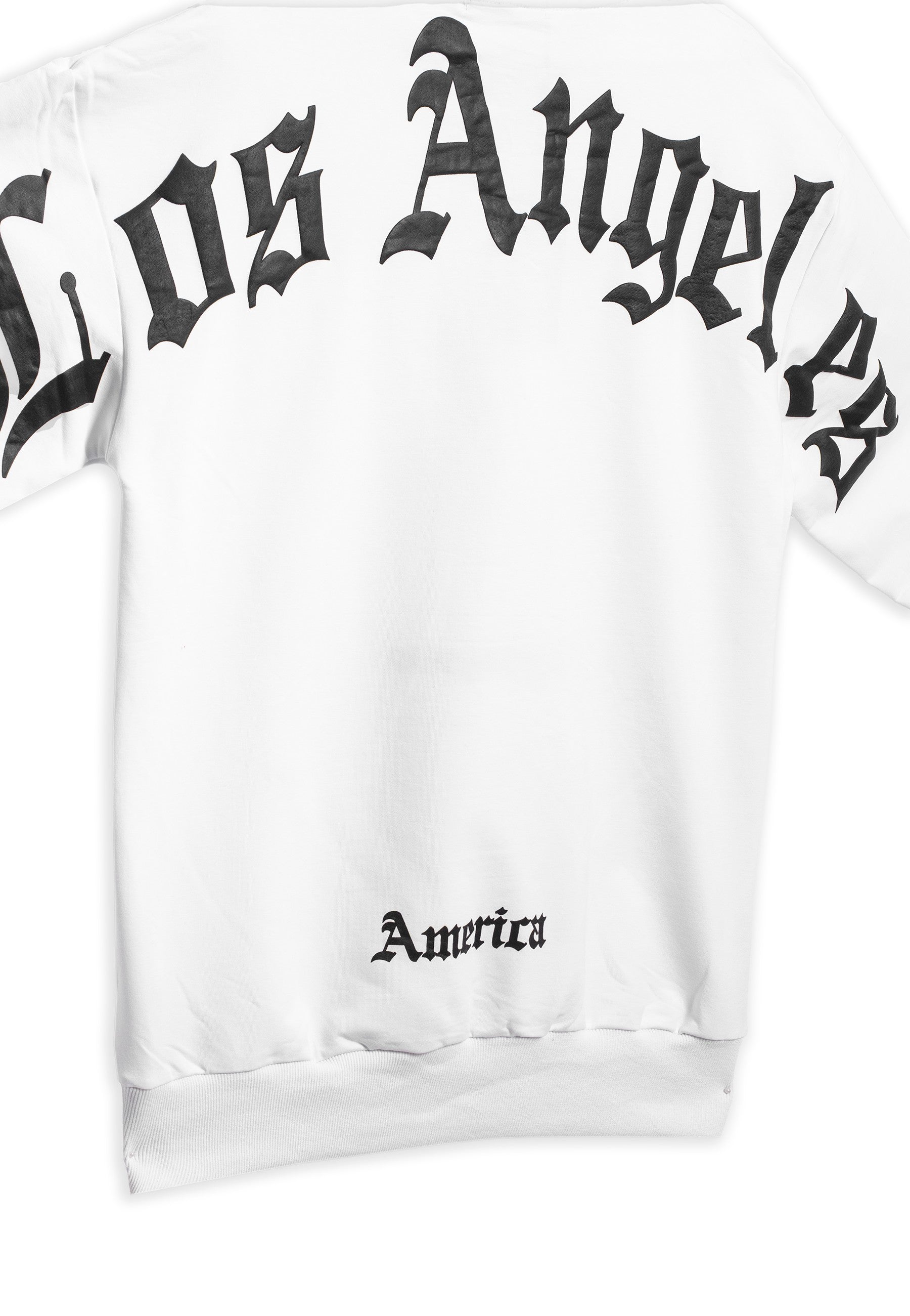 SUDADERA AREA ZERO BLANCA LOS ANGELES BACK LOGO HOODIE