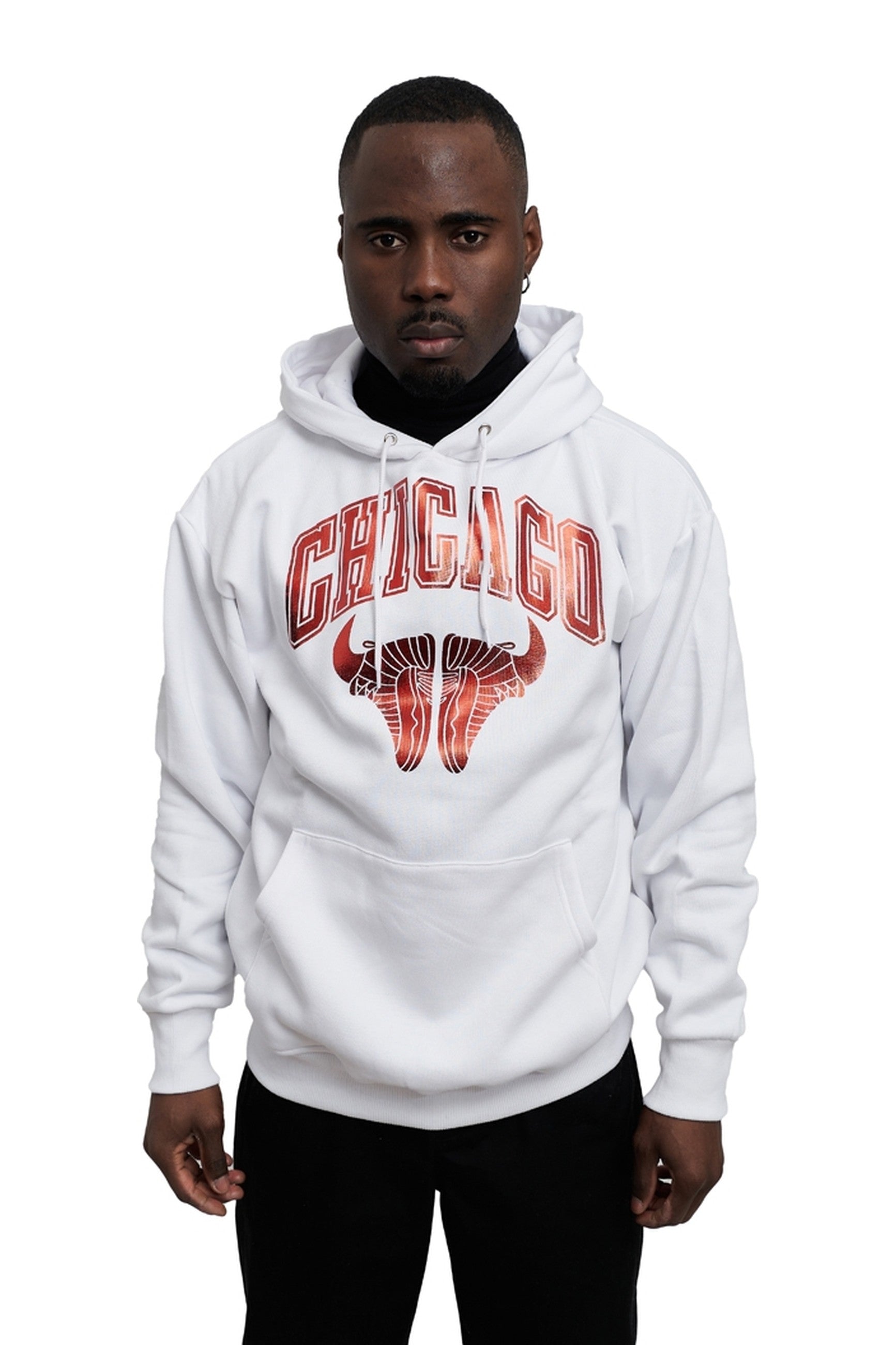 SUDADERA AREA ZERO BLANCA/ROJA CHICAGO SNEAKERS GOLDEN FACE HOODIE