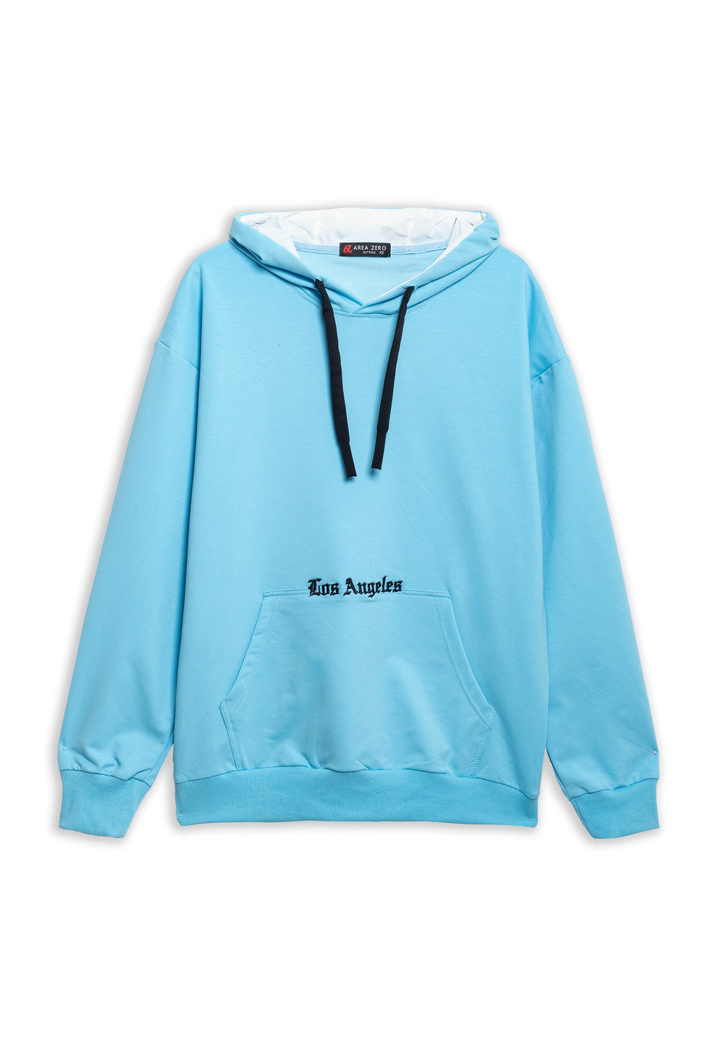 SUDADERA AREA ZERO CELESTE LOS ANGELES BACK LOGO HOODIE