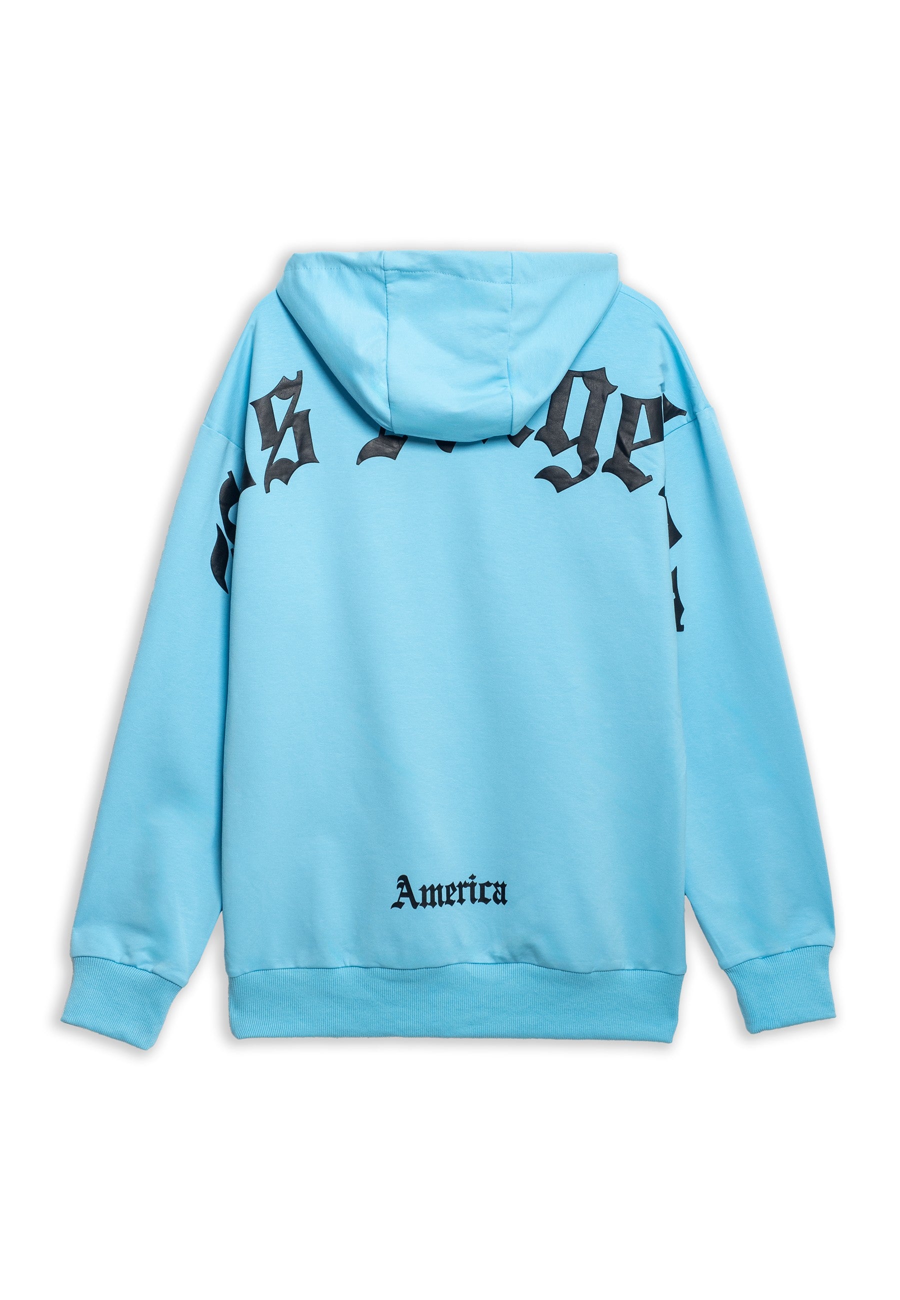 SUDADERA AREA ZERO CELESTE LOS ANGELES BACK LOGO HOODIE