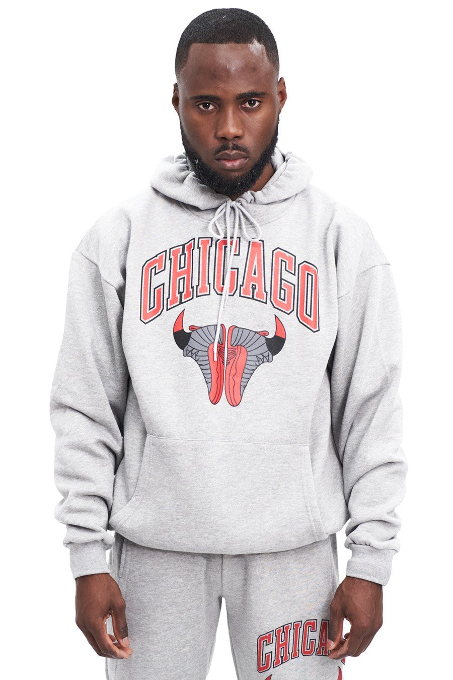 SUDADERA AREA ZERO GRIS CHICAGO SNEAKERS HOODIE