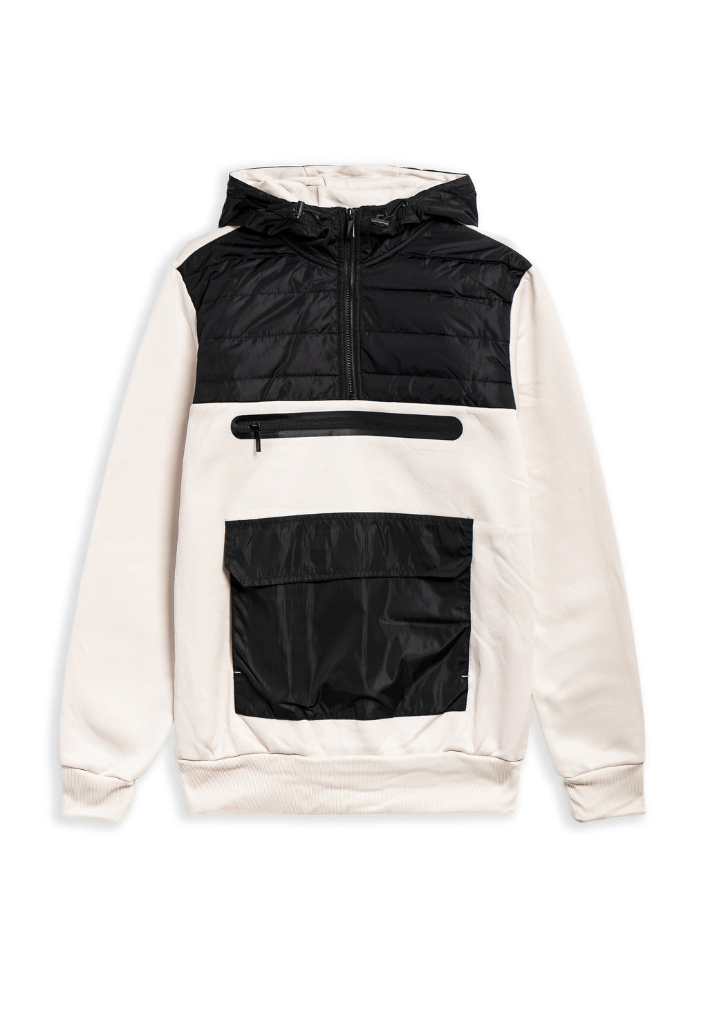SUDADERA BEIGE FRONT POCKET HOODIE