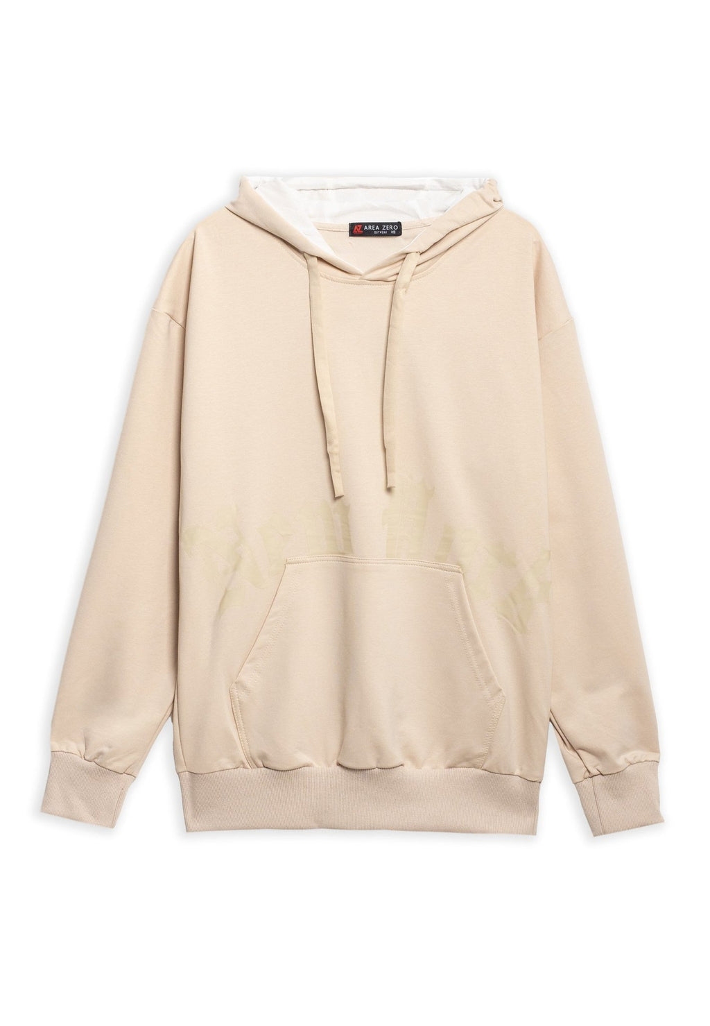 SUDADERA BEIGE NY FLOCKED HOODIE - AREA ZERO