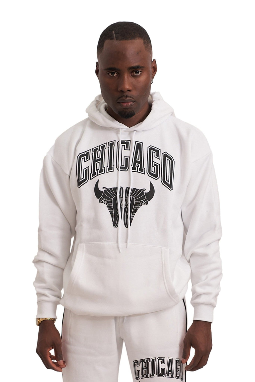SUDADERA BLANCA CHICAGO SNEAKERS BIG FACE HOODIE - AREA ZERO