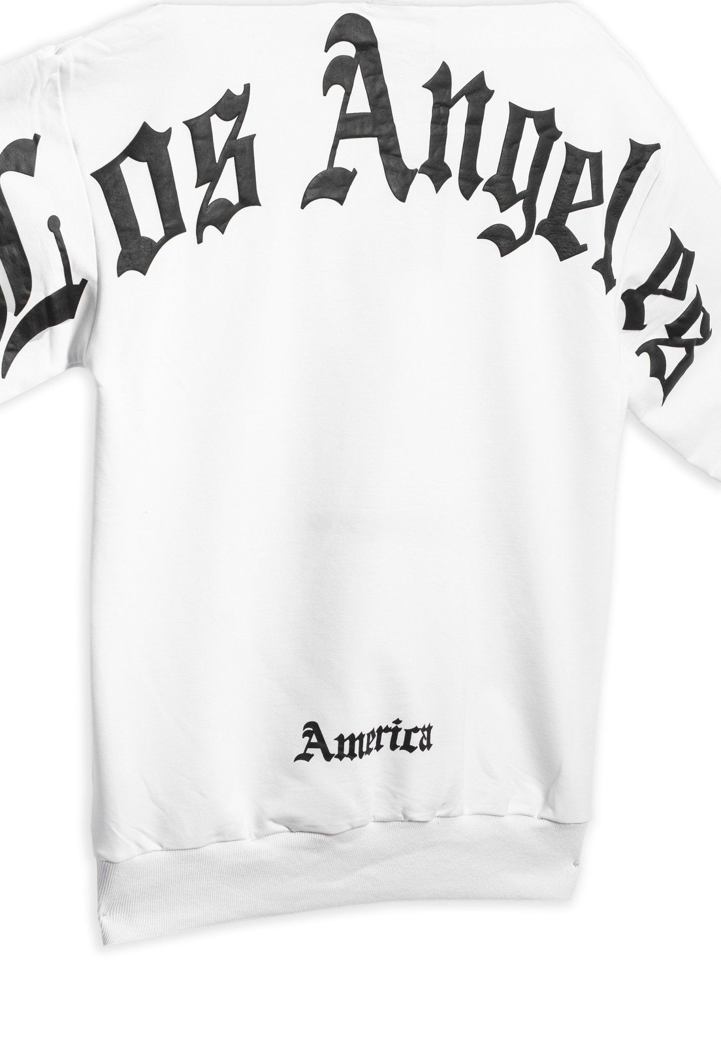 SUDADERA BLANCA LOS ANGELES BACK LOGO HOODIE - AREA ZERO