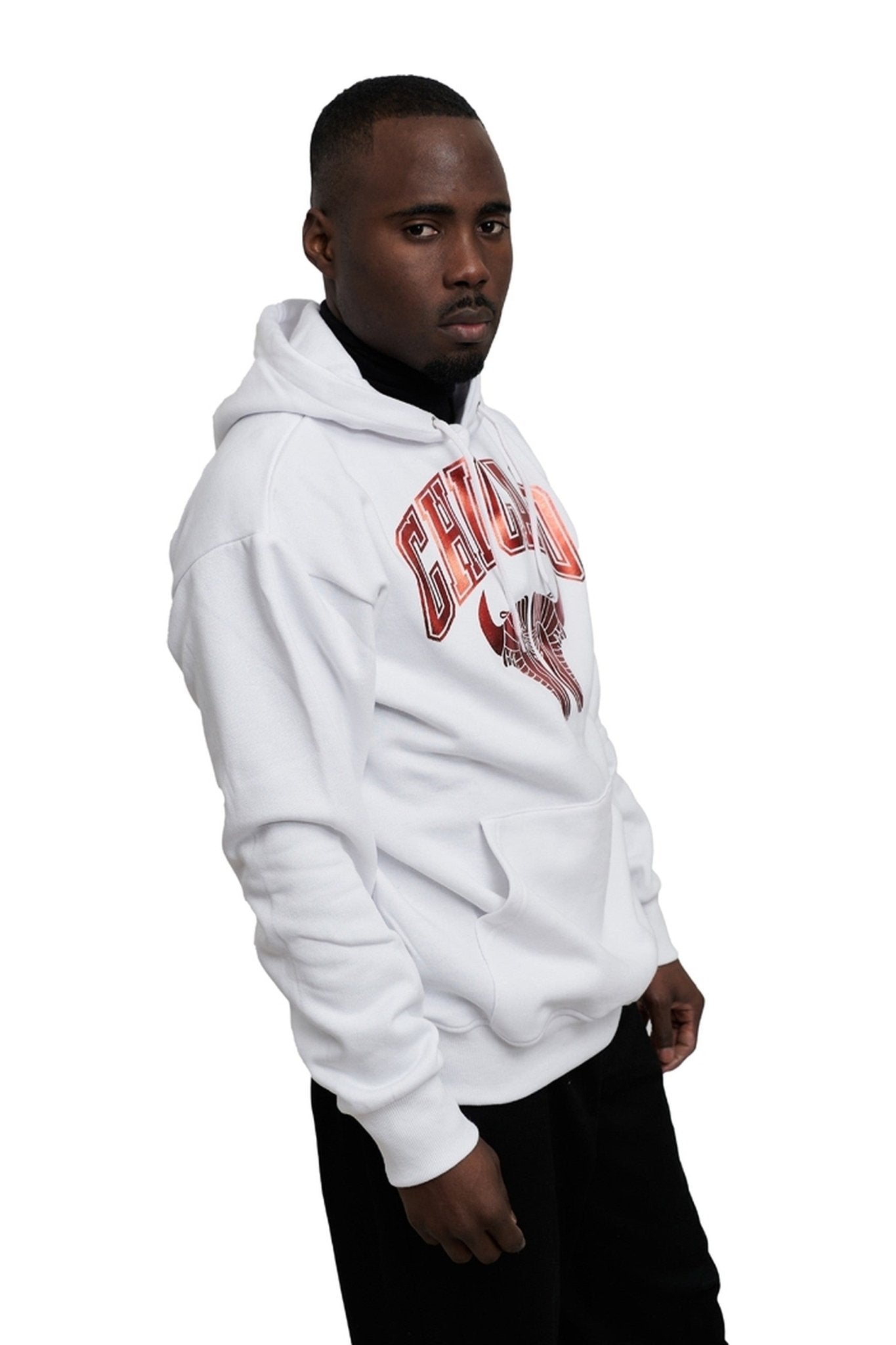 SUDADERA BLANCA/ROJA CHICAGO SNEAKERS GOLDEN FACE HOODIE - AREA ZERO