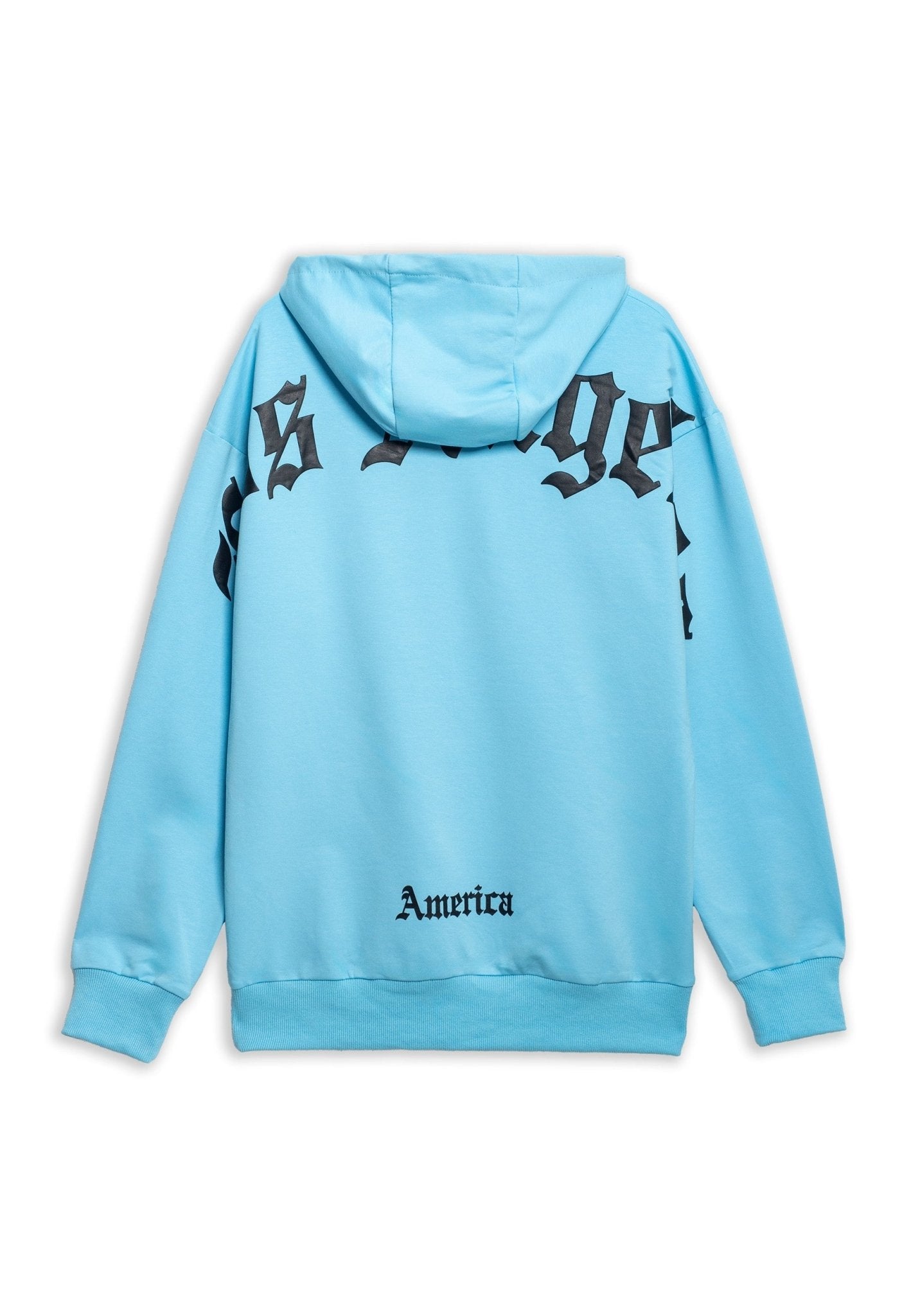 SUDADERA CELESTE LOS ANGELES BACK LOGO HOODIE - AREA ZERO