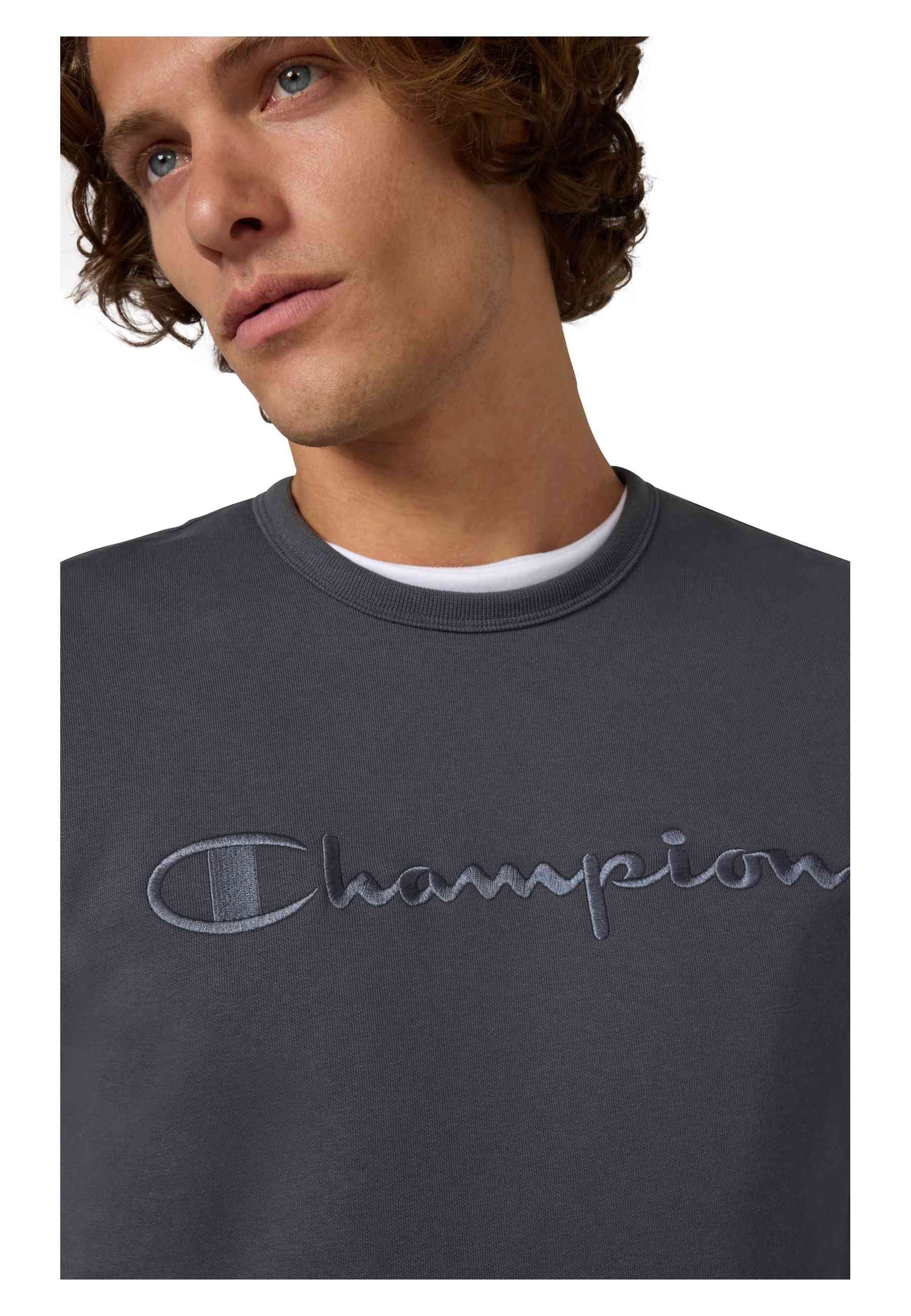 SUDADERA CHAMPION ANTRACITA ICONS EMBROIDERED TONED LOGO CREWNECK