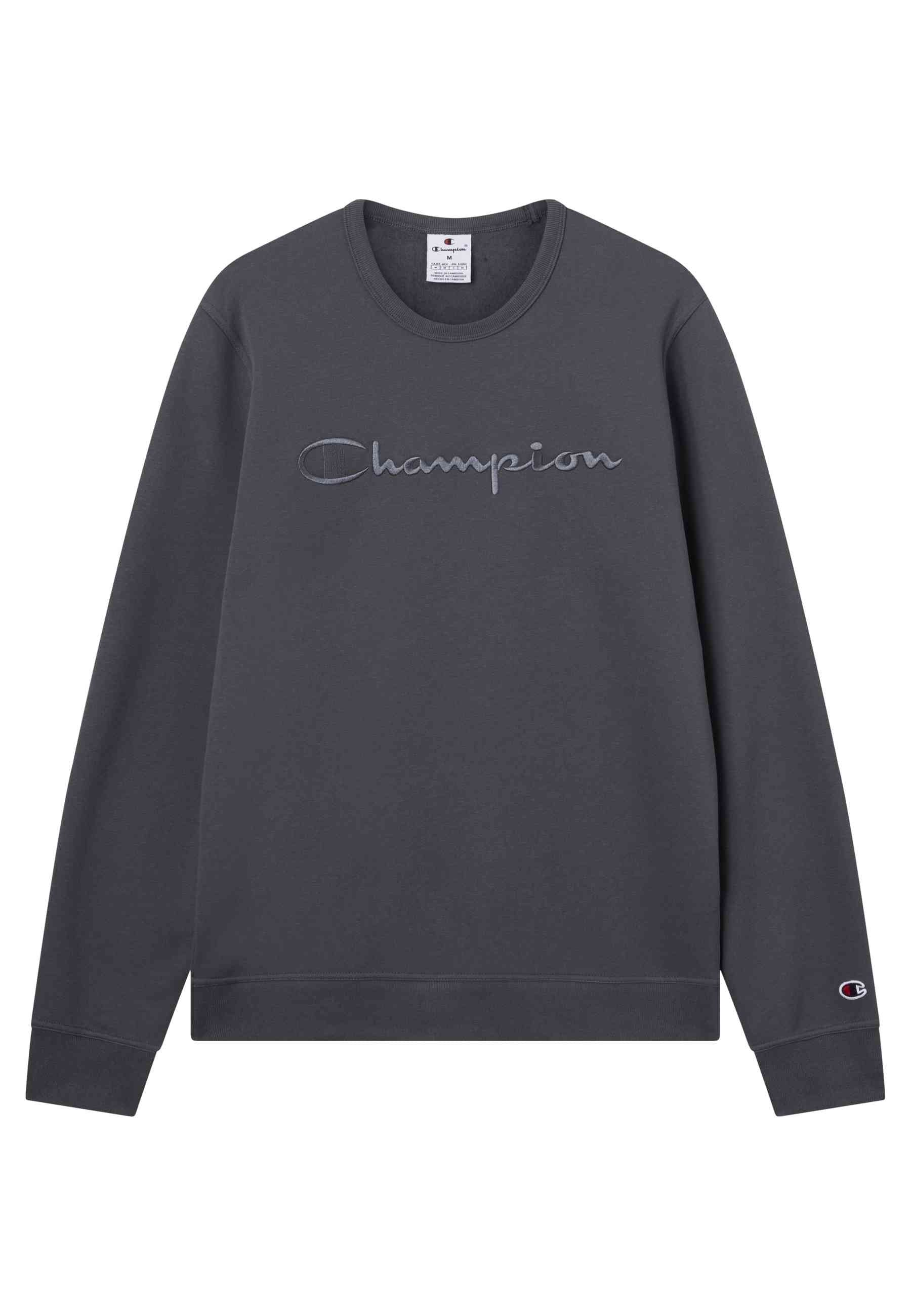 SUDADERA CHAMPION ANTRACITA ICONS EMBROIDERED TONED LOGO CREWNECK