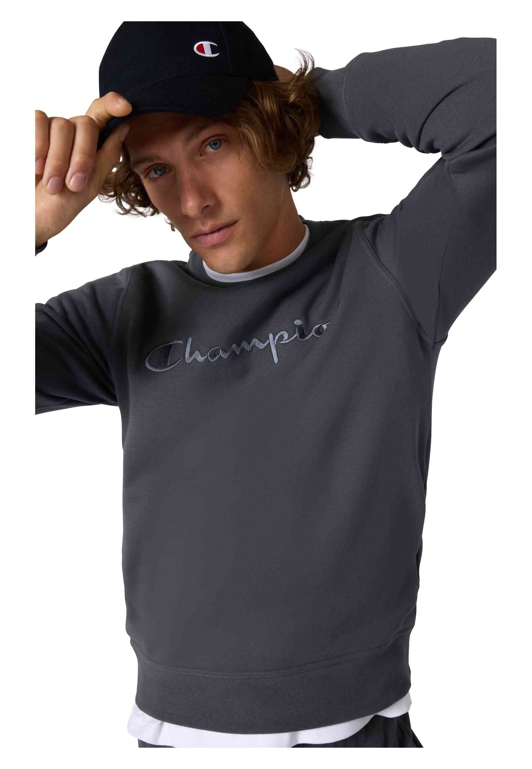 SUDADERA CHAMPION ANTRACITA ICONS EMBROIDERED TONED LOGO CREWNECK