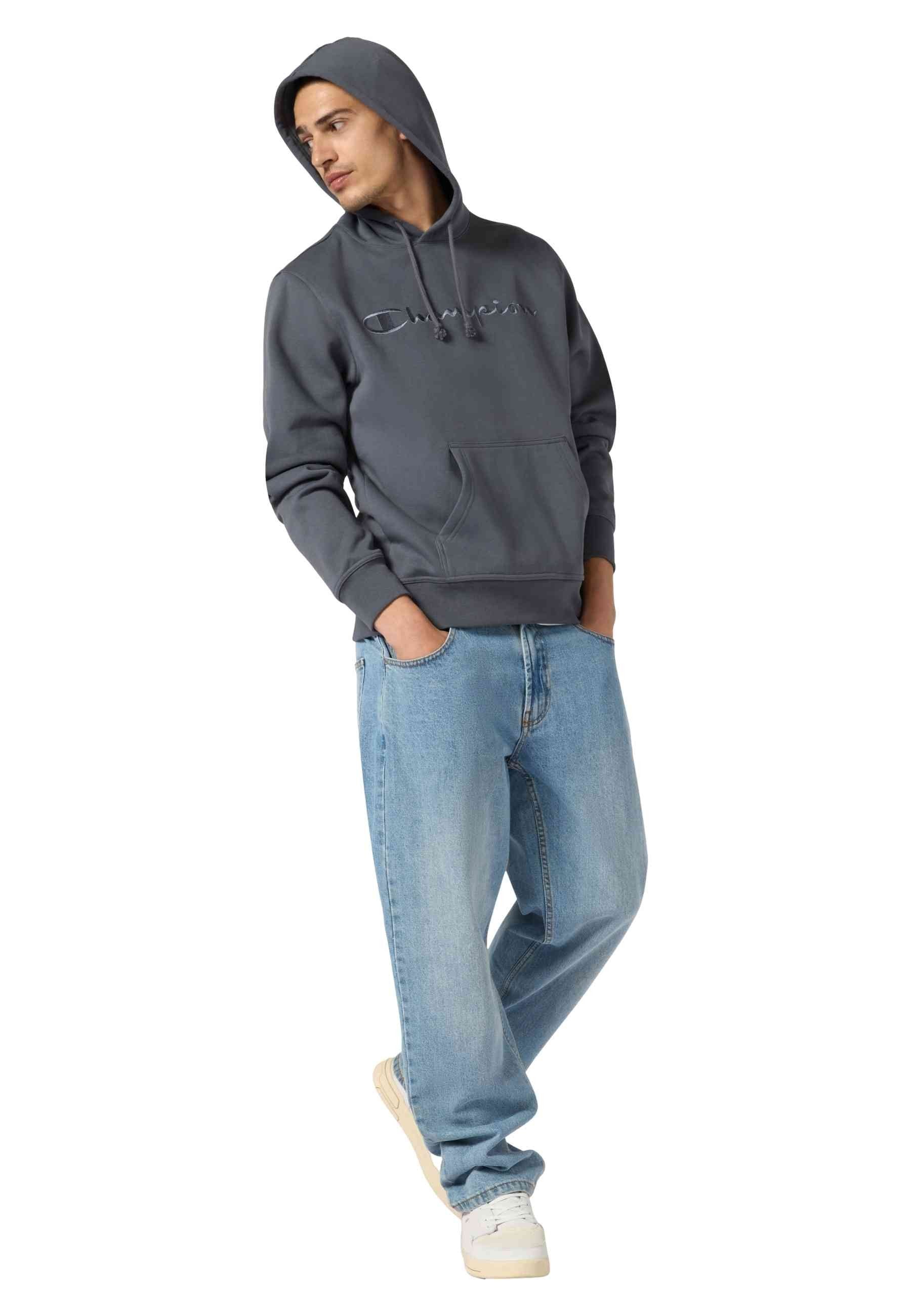 SUDADERA CHAMPION ANTRACITA ICONS EMBROIDERED TONED LOGO