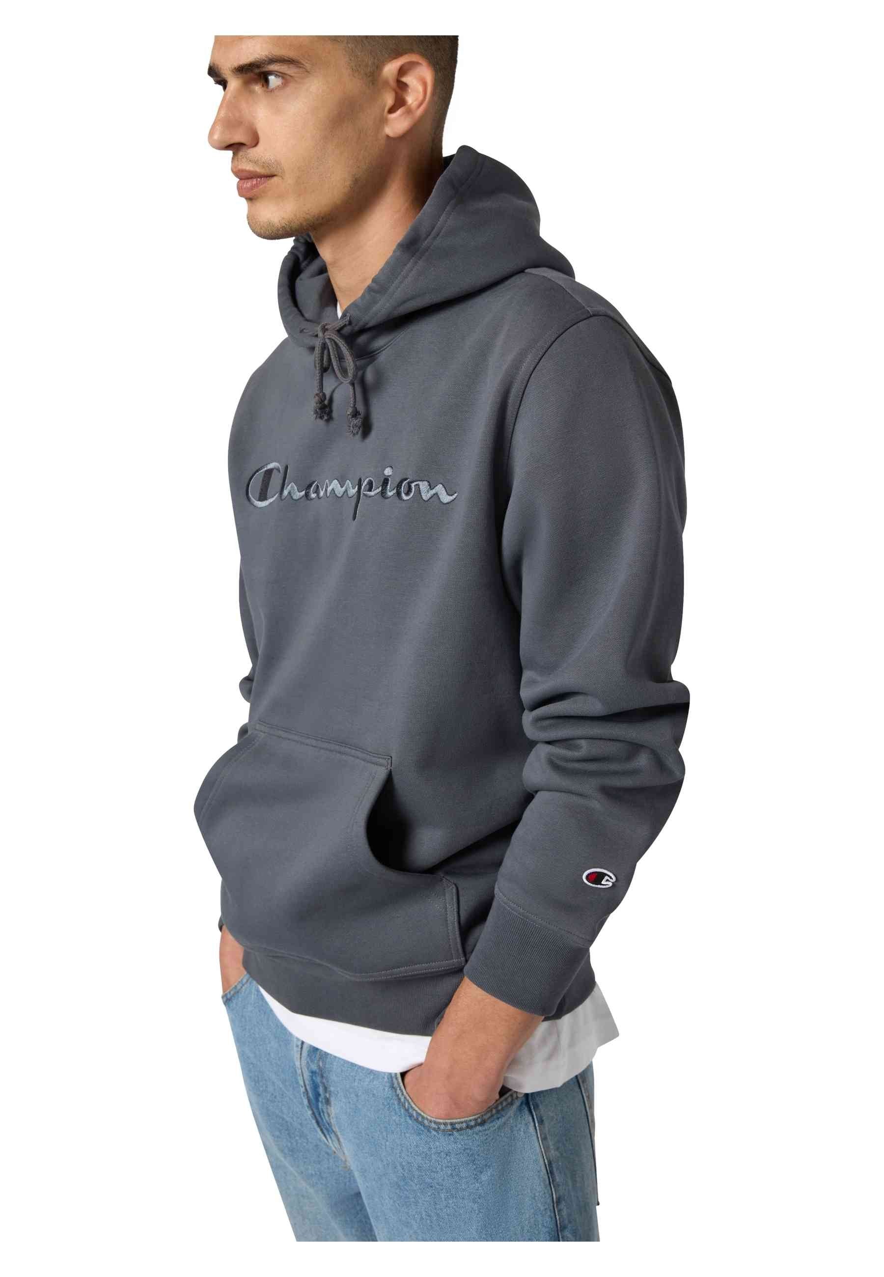 SUDADERA CHAMPION ANTRACITA ICONS EMBROIDERED TONED LOGO