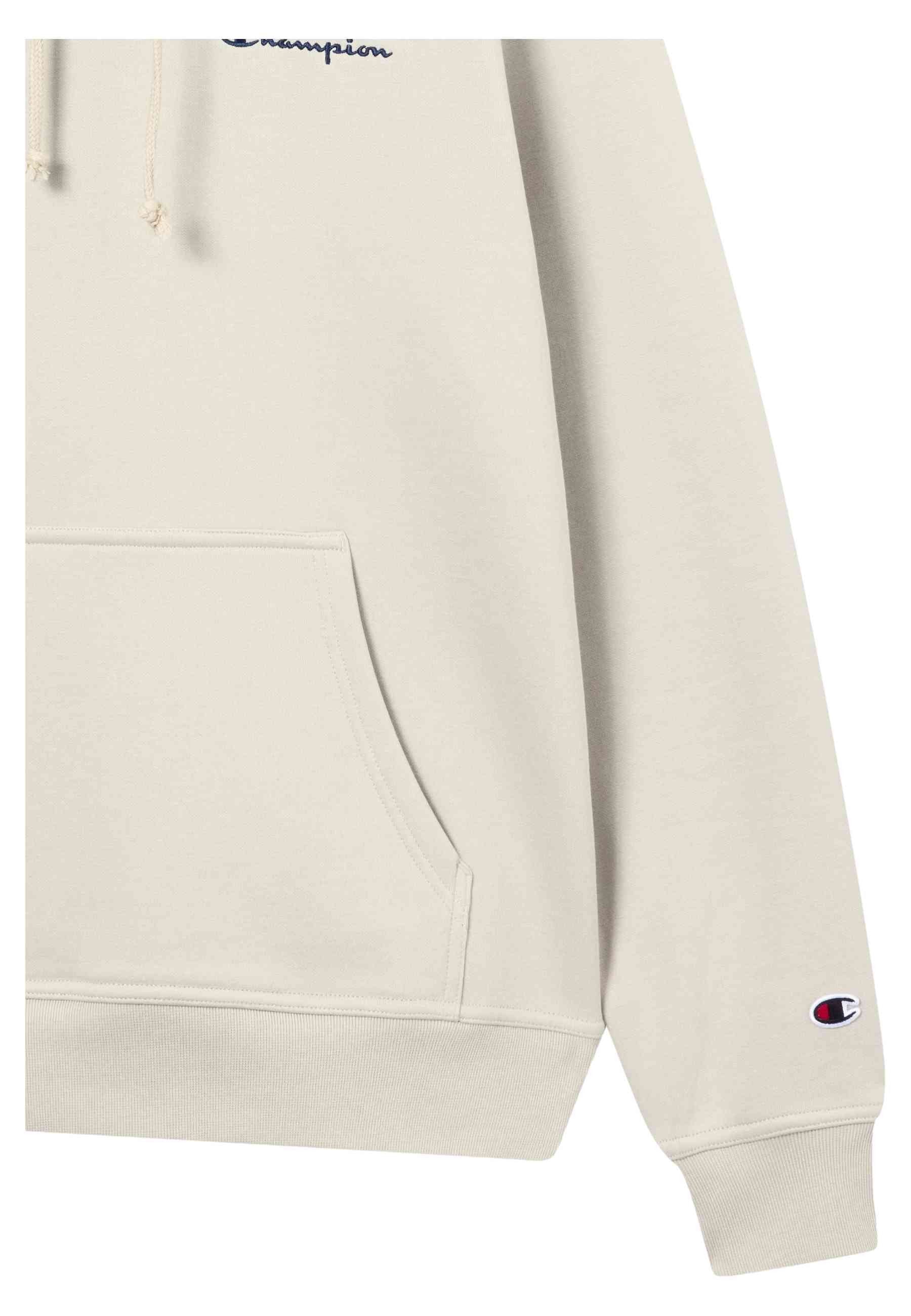 SUDADERA CHAMPION BEIGE SMALL EMBROIDERED LOGO HOODIE