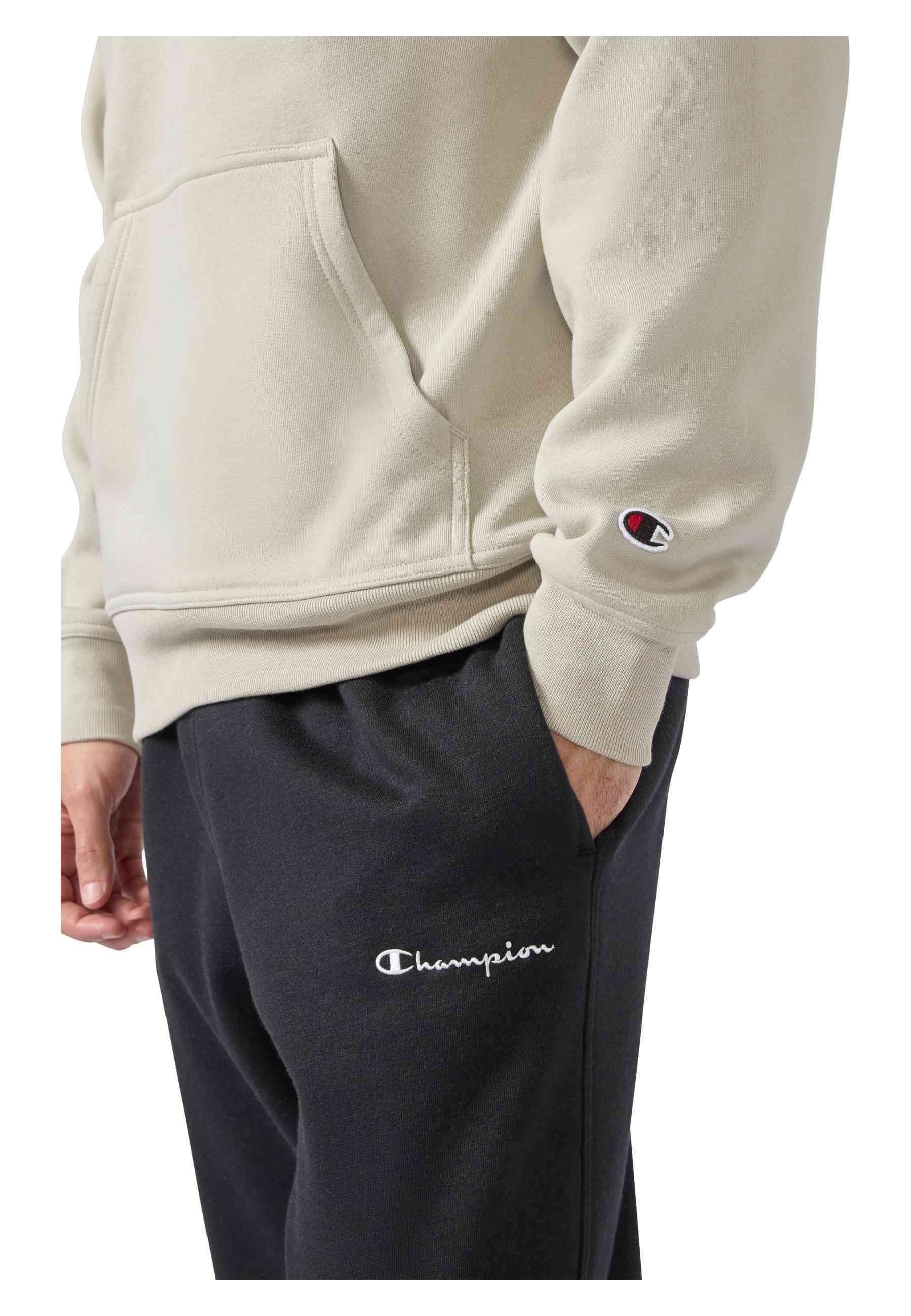 SUDADERA CHAMPION BEIGE SMALL EMBROIDERED LOGO HOODIE