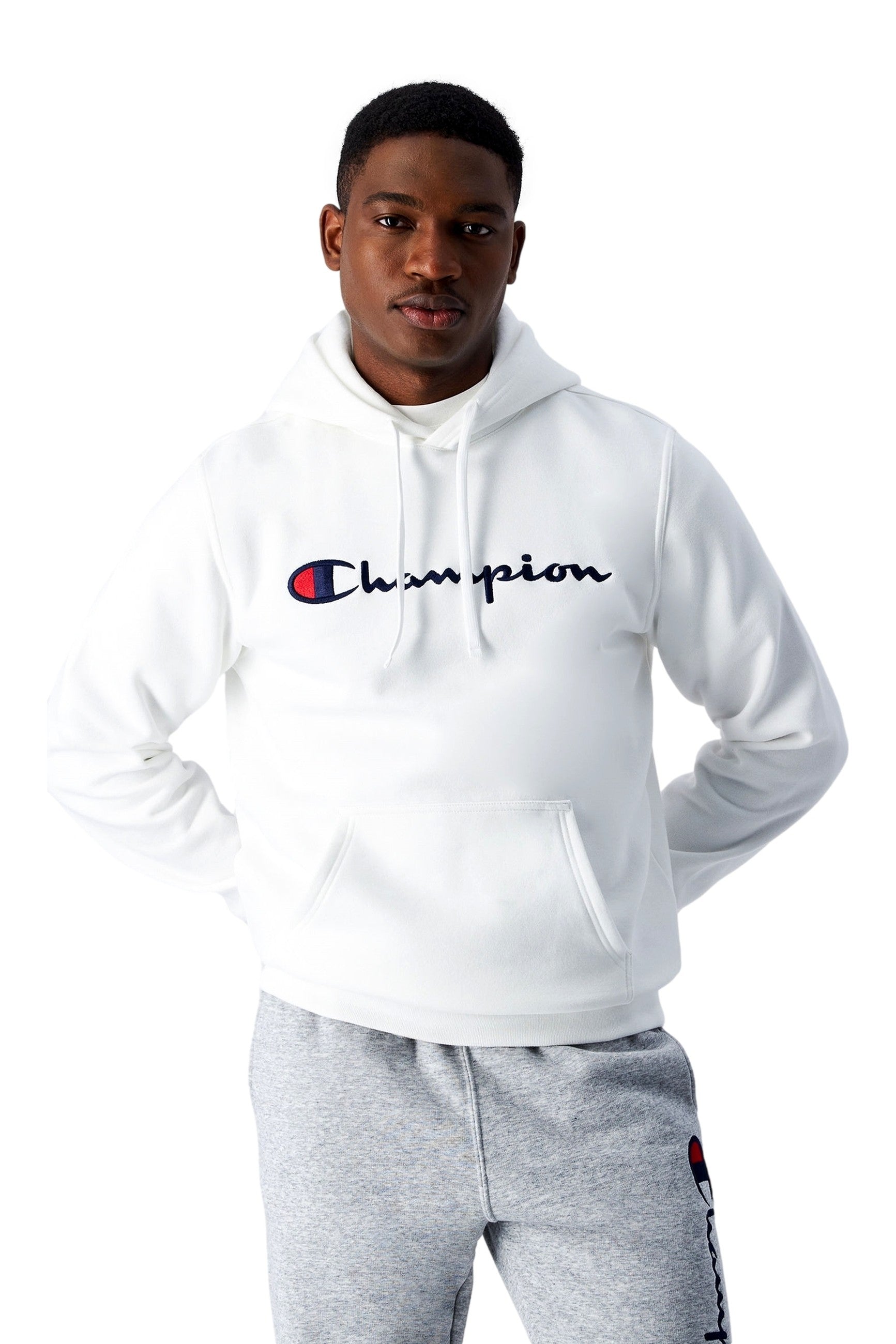 SUDADERA CHAMPION BLANCA EMBROIDERED LOGO HOODED SWEATSHIRT