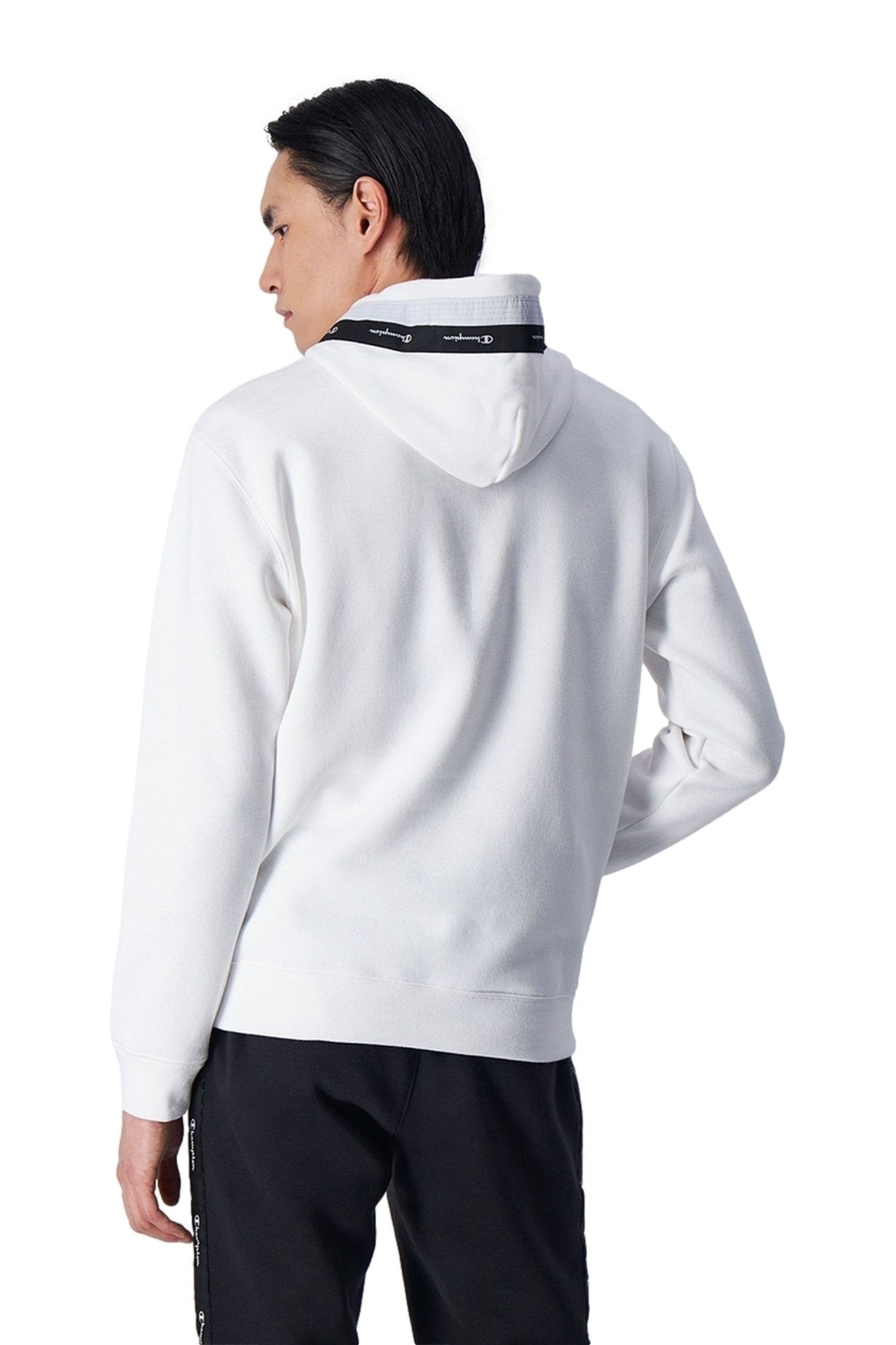 SUDADERA CHAMPION BLANCA JAQUARD TAPE FLEECE HOODIE - AREA ZERO