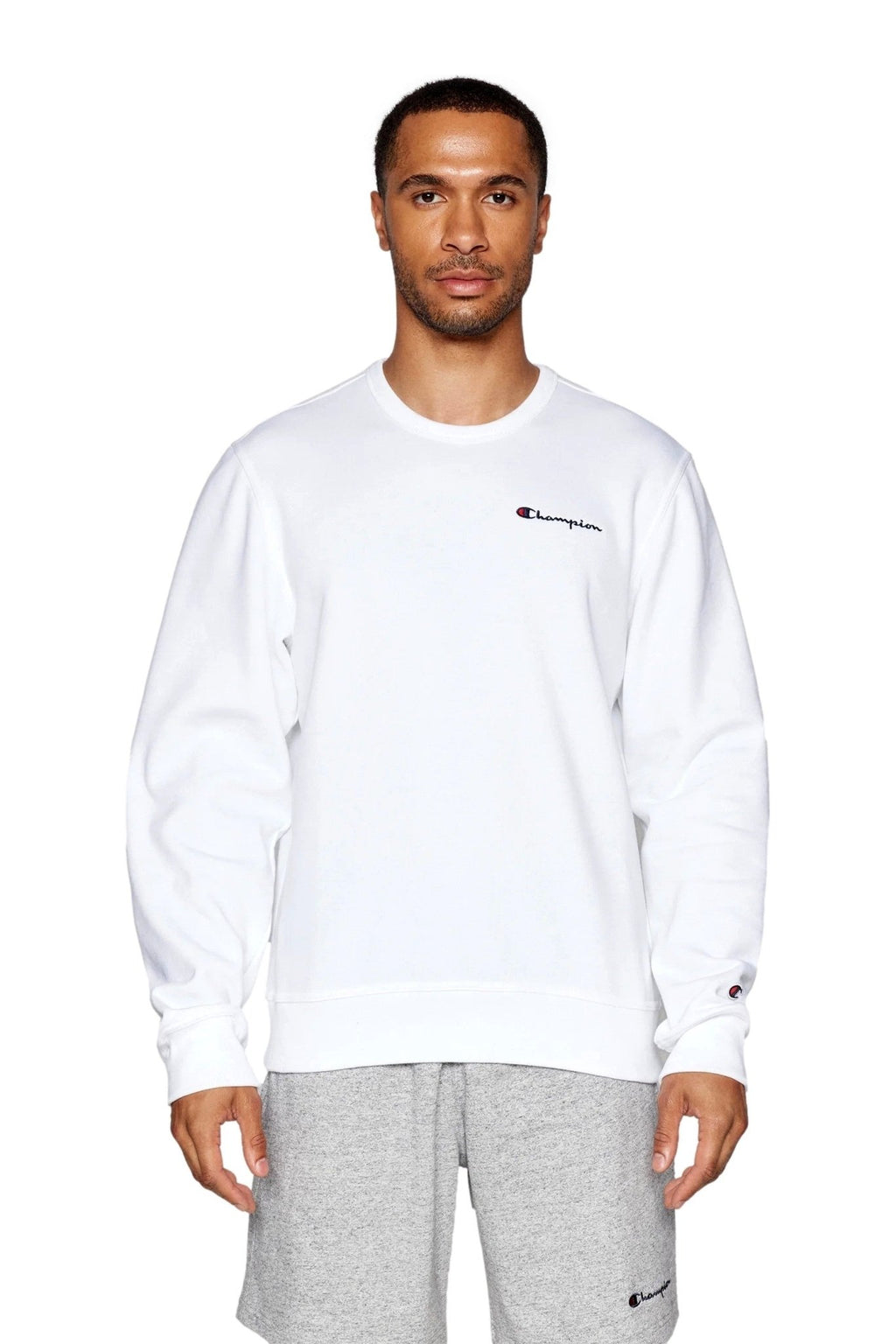 SUDADERA CHAMPION BLANCA SMALL EMBROIDERED LOGO CREWNECK SWEATSHIRT - AREA ZERO