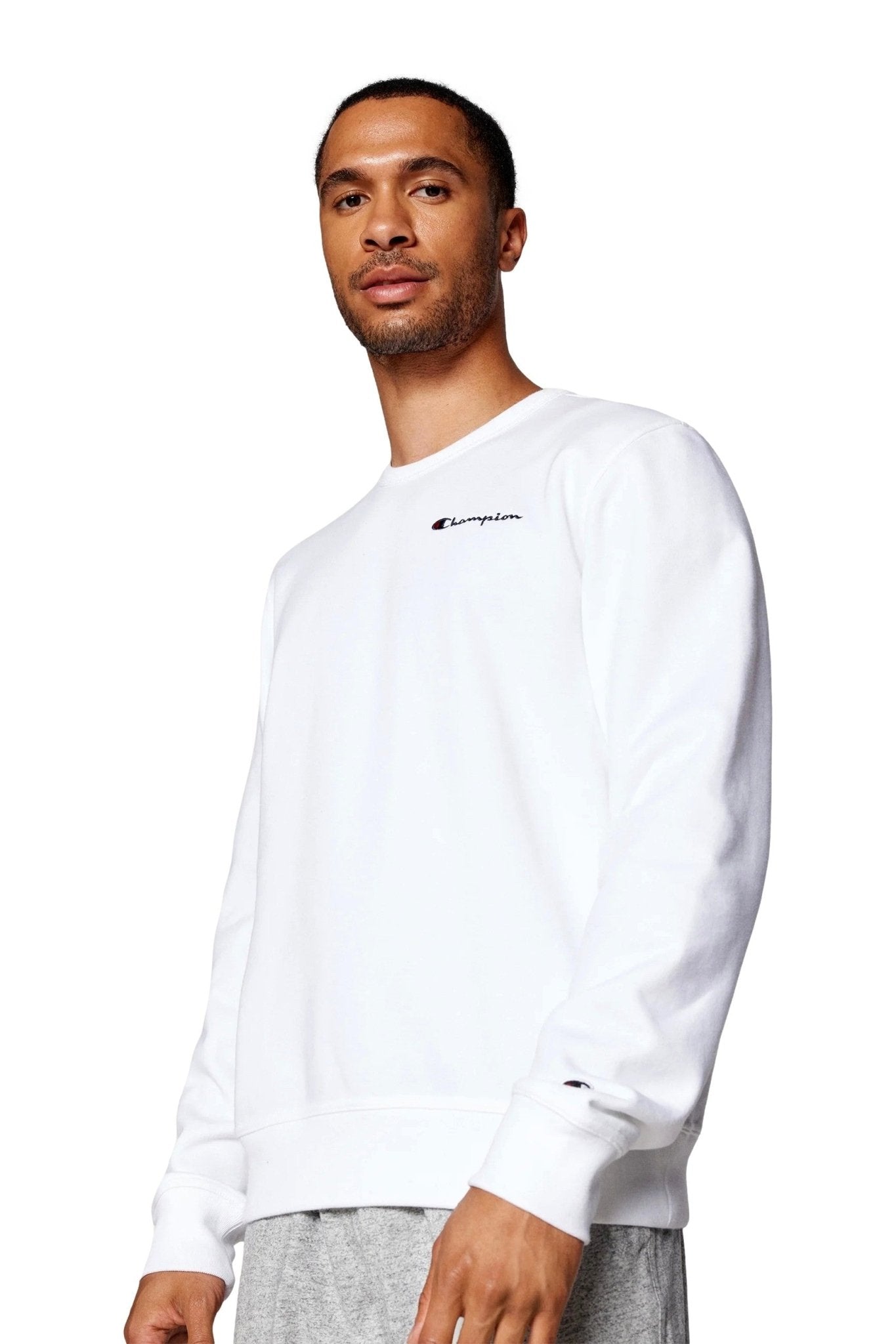 SUDADERA CHAMPION BLANCA SMALL EMBROIDERED LOGO CREWNECK SWEATSHIRT - AREA ZERO