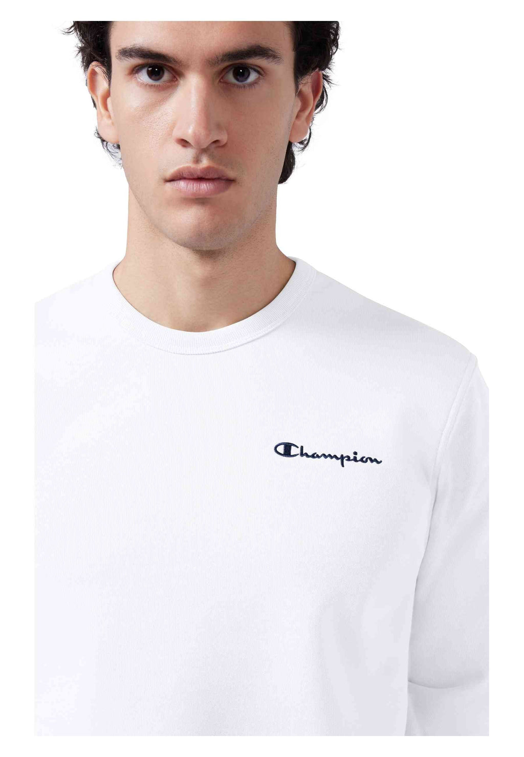 SUDADERA CHAMPION BLANCA SMALL EMBROIDERED LOGO CREWNECK