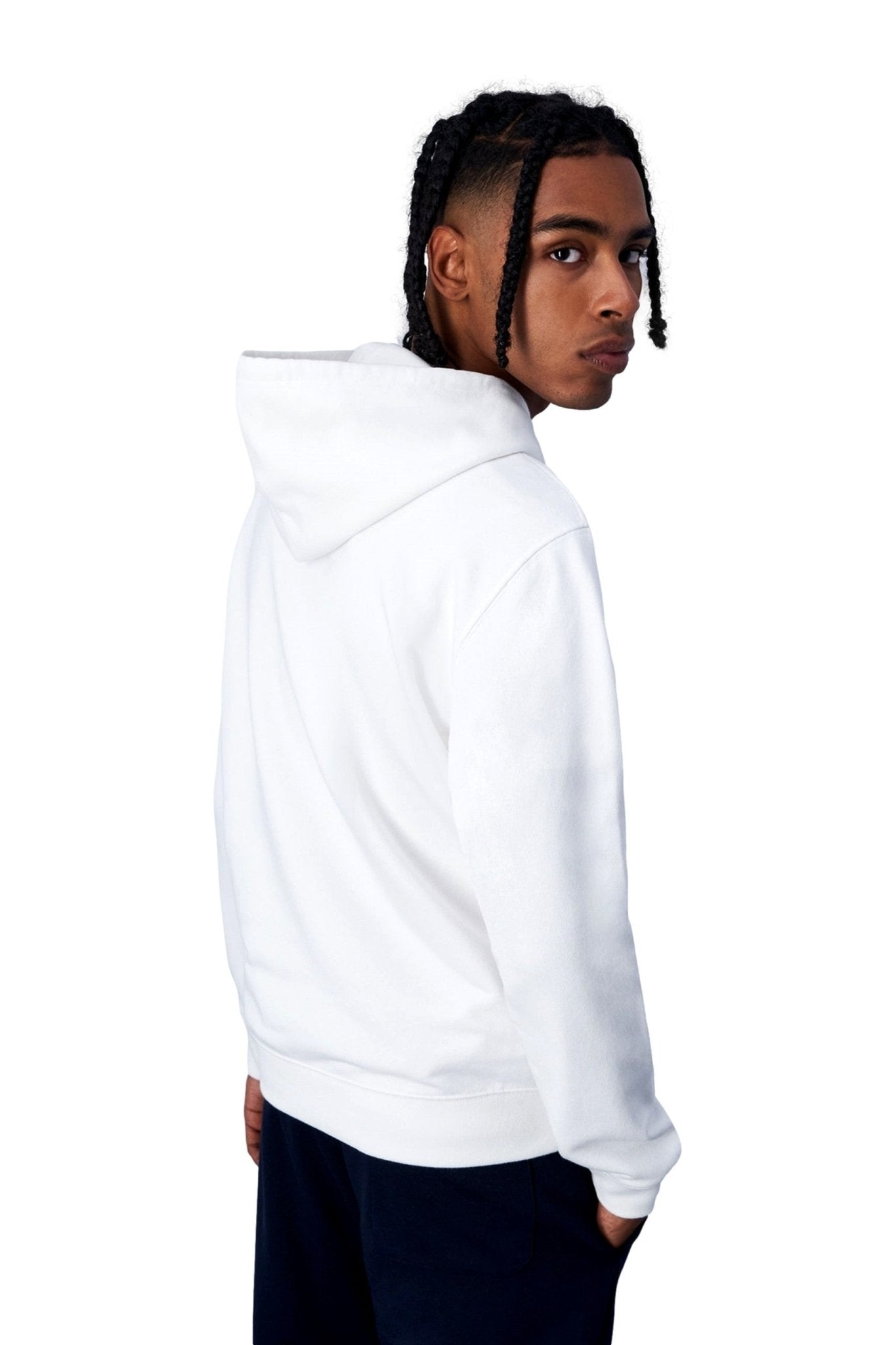 SUDADERA CHAMPION BLANCA SMALL EMBROIDERED LOGO HOODED SWEATSHIRT - AREA ZERO