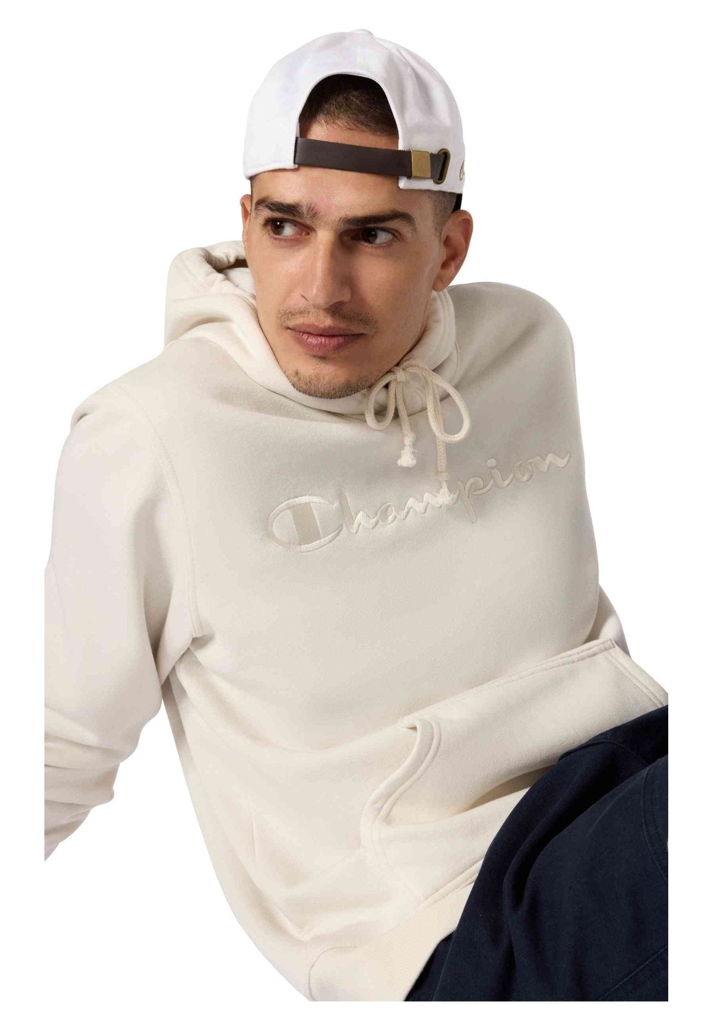 SUDADERA CHAMPION CRUDA ICONS EMBROIDERED TONED LOGO - AREA ZERO